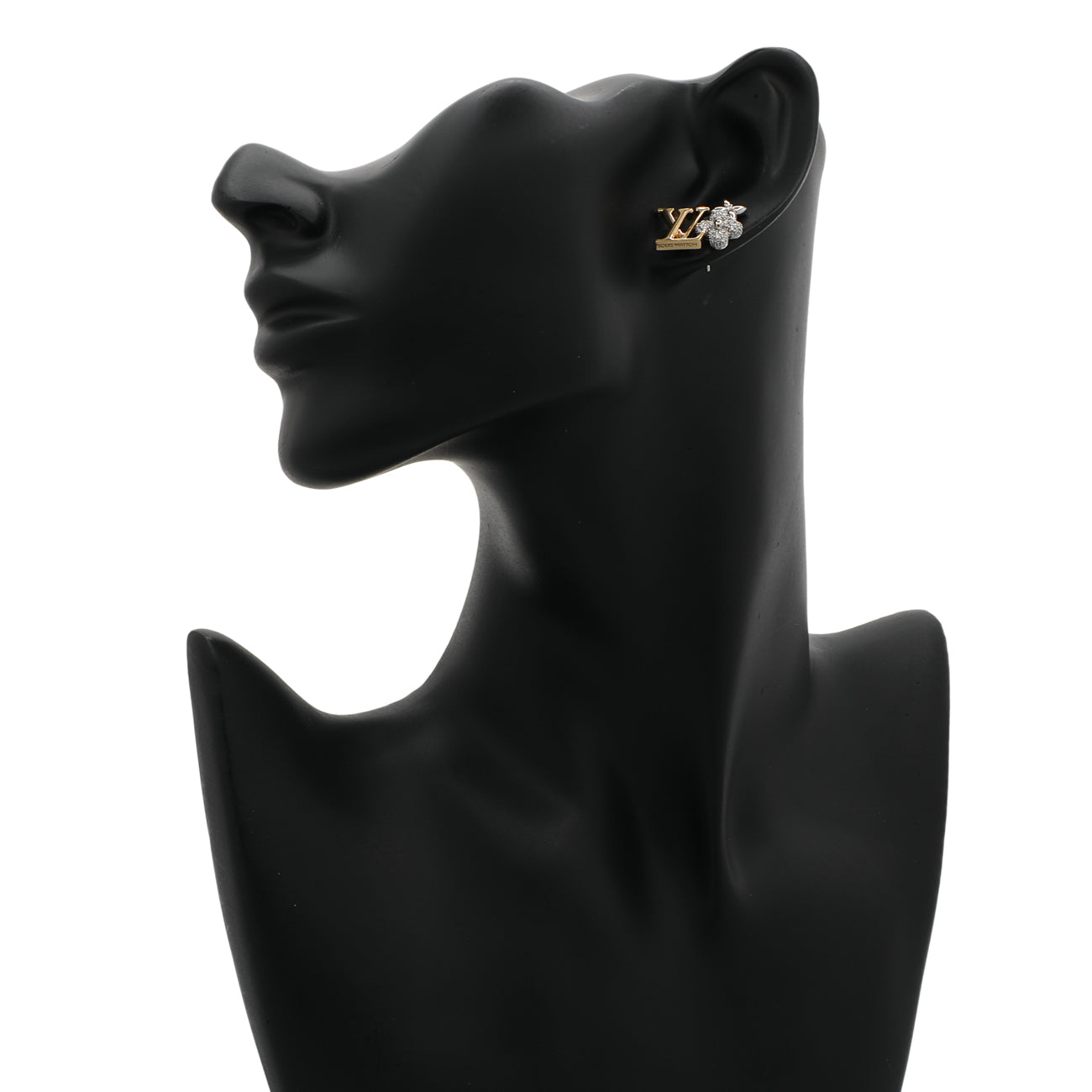 Exclusive Louis Vuitton Crystal Monogram Earrings — Back View
