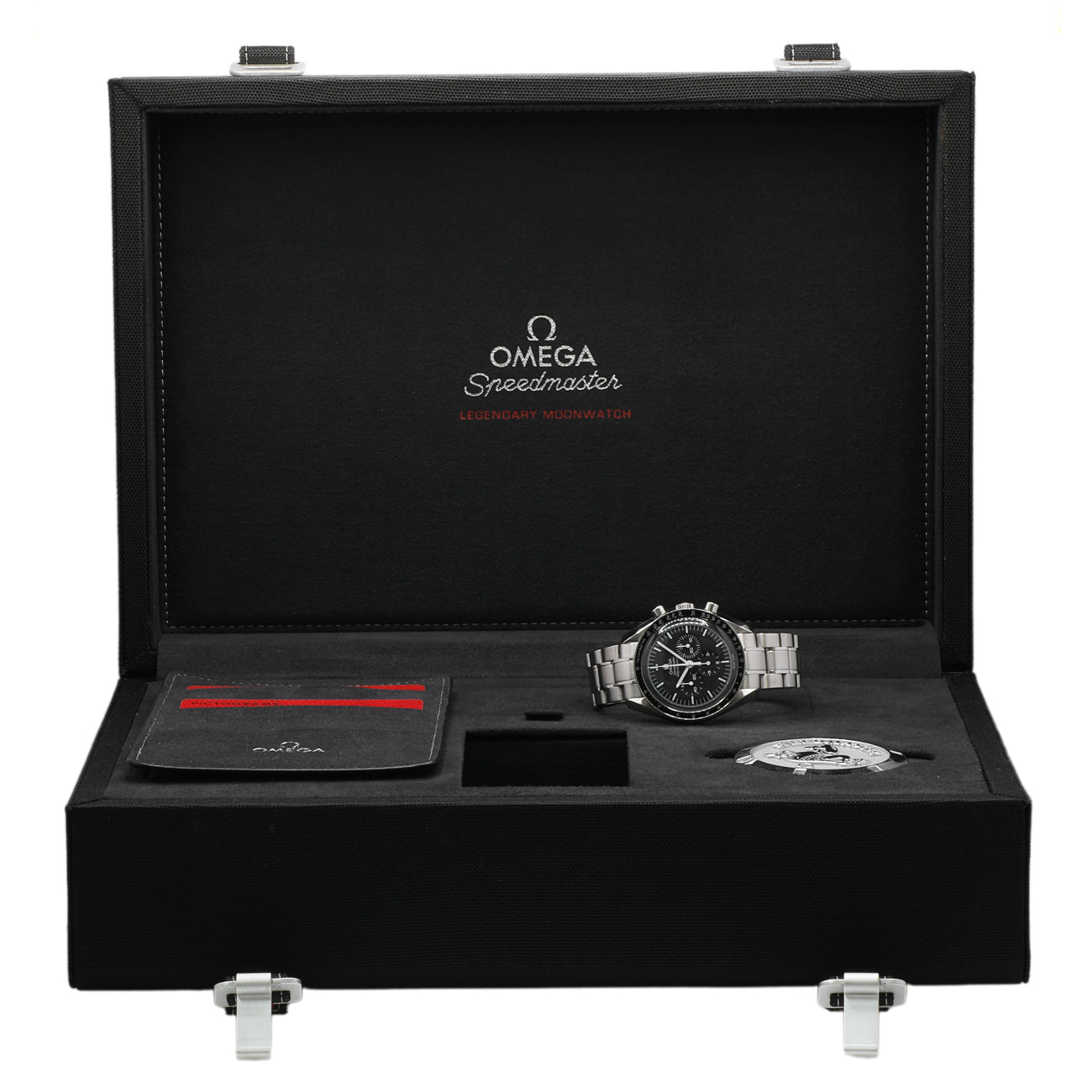 Exclusive Omega Stainless Steel Speedmaster Professional Moonwatch 311.30.42.30.01.005 — Detail View