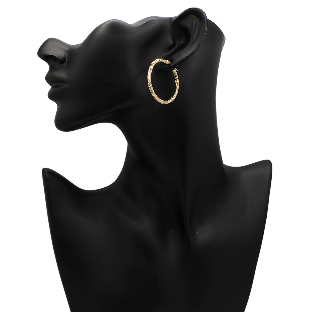 Exclusive 10K Yellow Gold Cable Twist Hoops — Back View