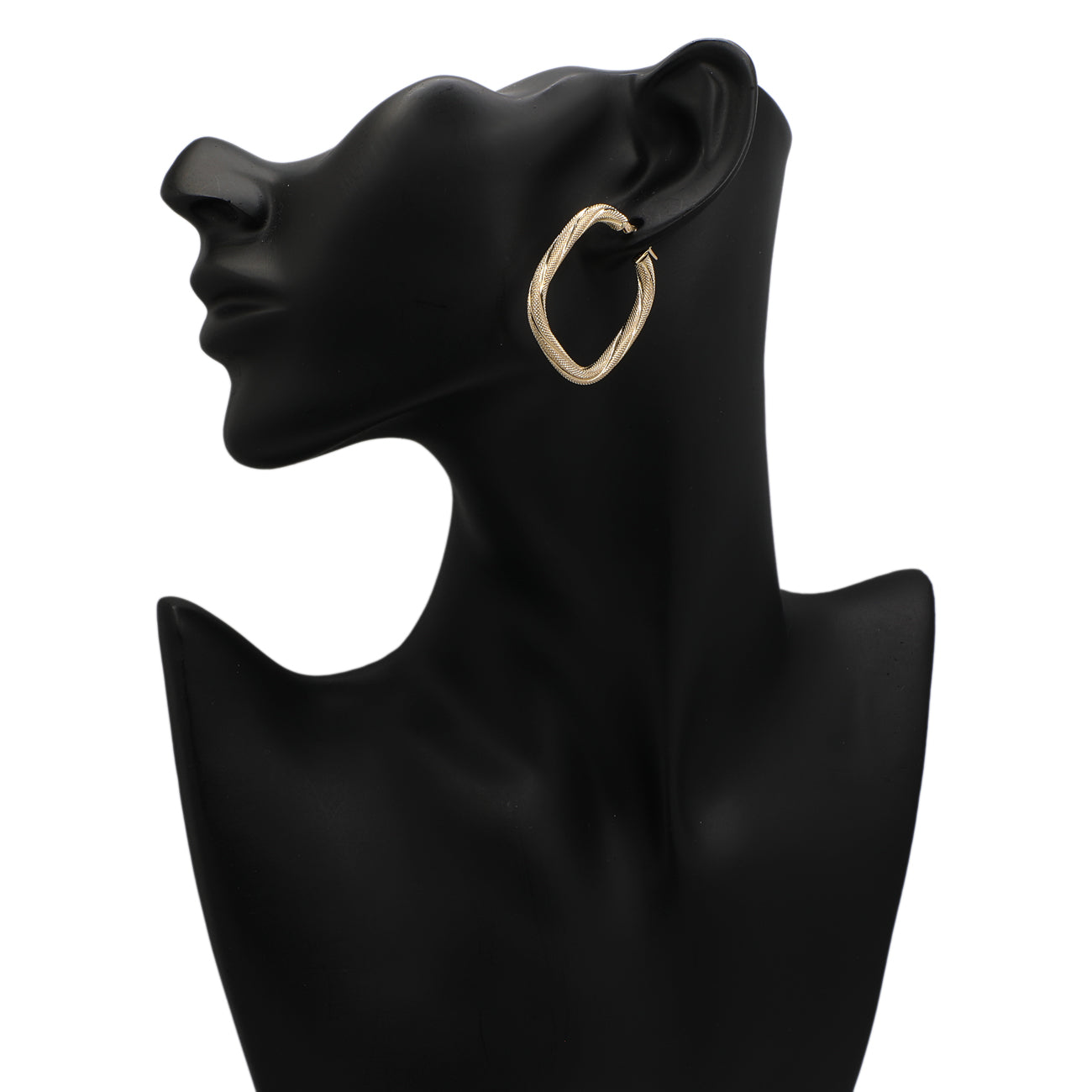 Exclusive 14K Yellow Gold Twist Earrings — Back View