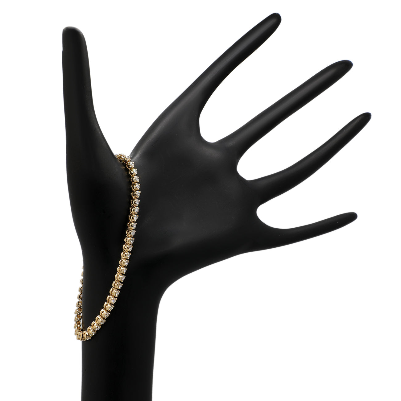 Exclusive 14K Yellow Gold 2.65 Carat Tennis Bracelet — Back View