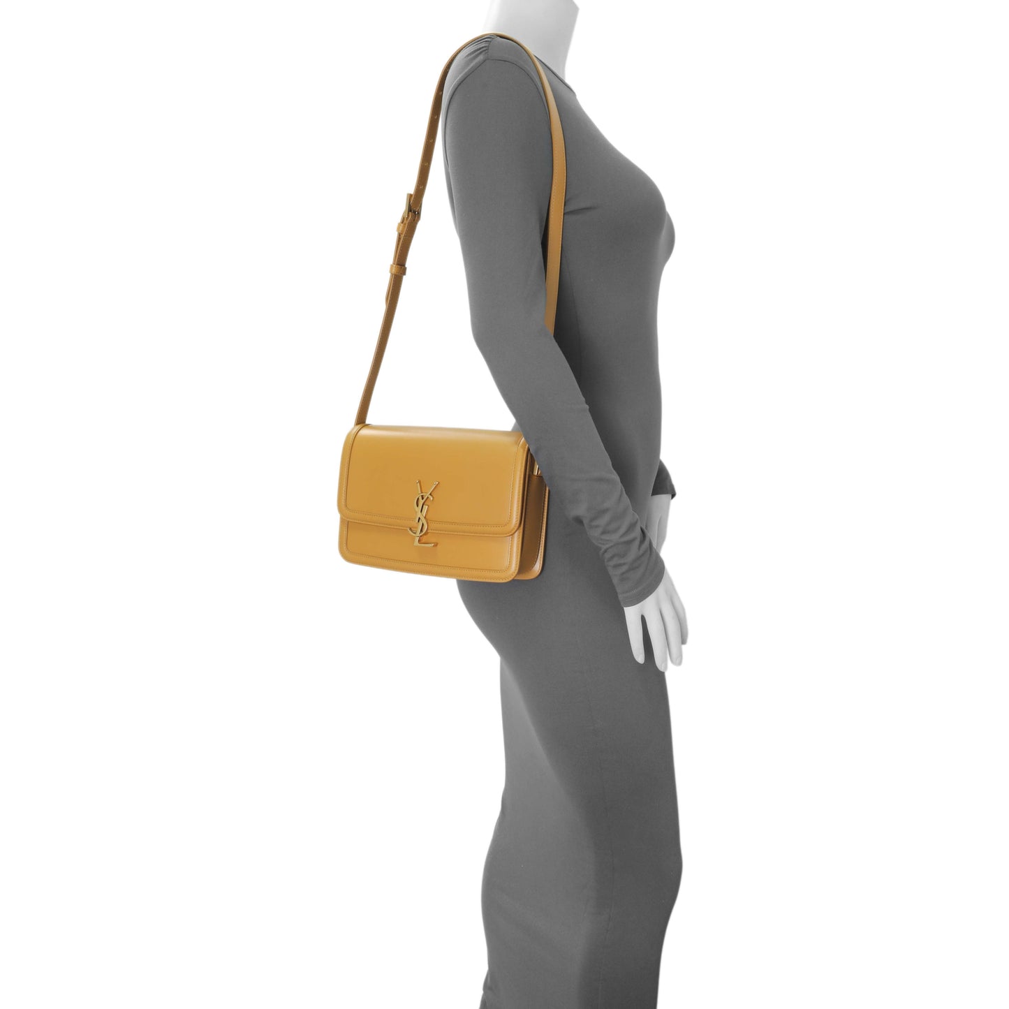 Exclusive Saint Laurent Dark Sun (Tan) Box Calfskin Medium Solferino Satchel — Alternate View 7