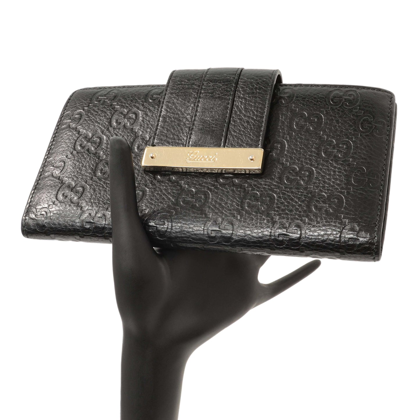 Exclusive Gucci Black Guccissima Web Long Wallet — Alternate View 7