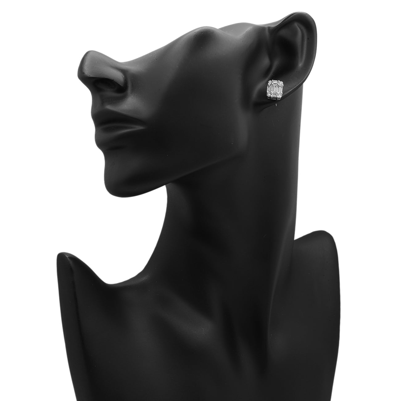 Exclusive 14K White Gold 1.16 Carat Diamond Earrings — Back View