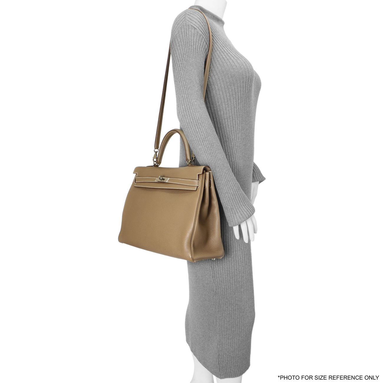 Exclusive Hermes Etoupe Togo Kelly Retourne 35 — Alternate View 13