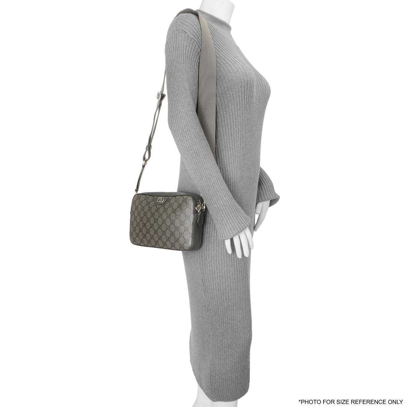 Exclusive Gucci Grey GG Supreme Monogram Ophidia Crossbody — Alternate View 11