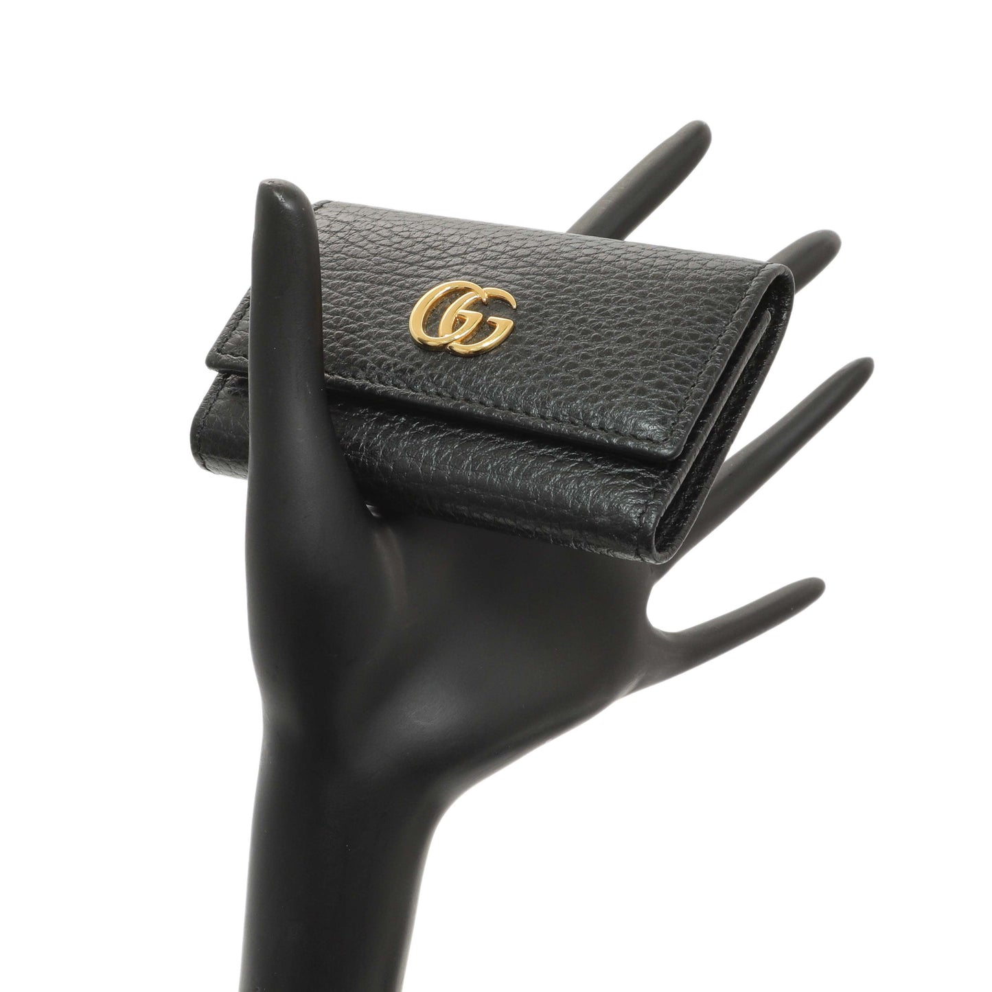 Exclusive Gucci Black Pebbled Calfskin GG Marmont 6 Key Holder — Alternate View 7