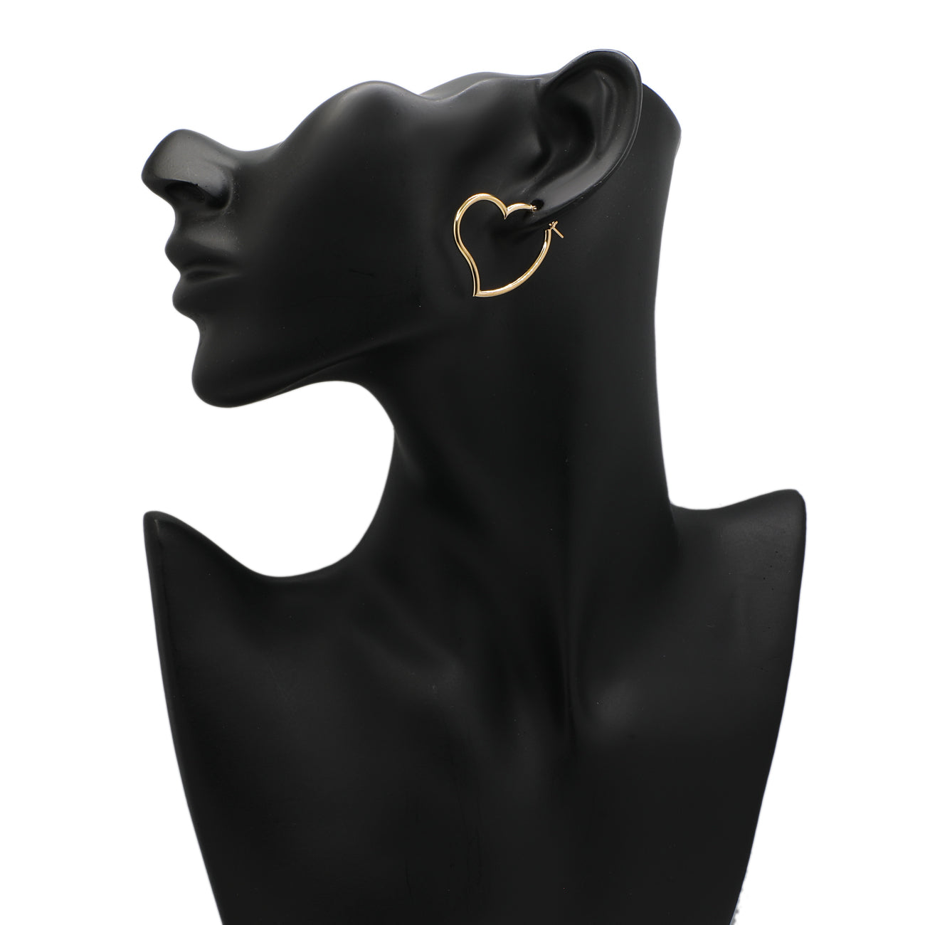 Exclusive 18K Yellow Gold Heart Hoop Earrings — Back View