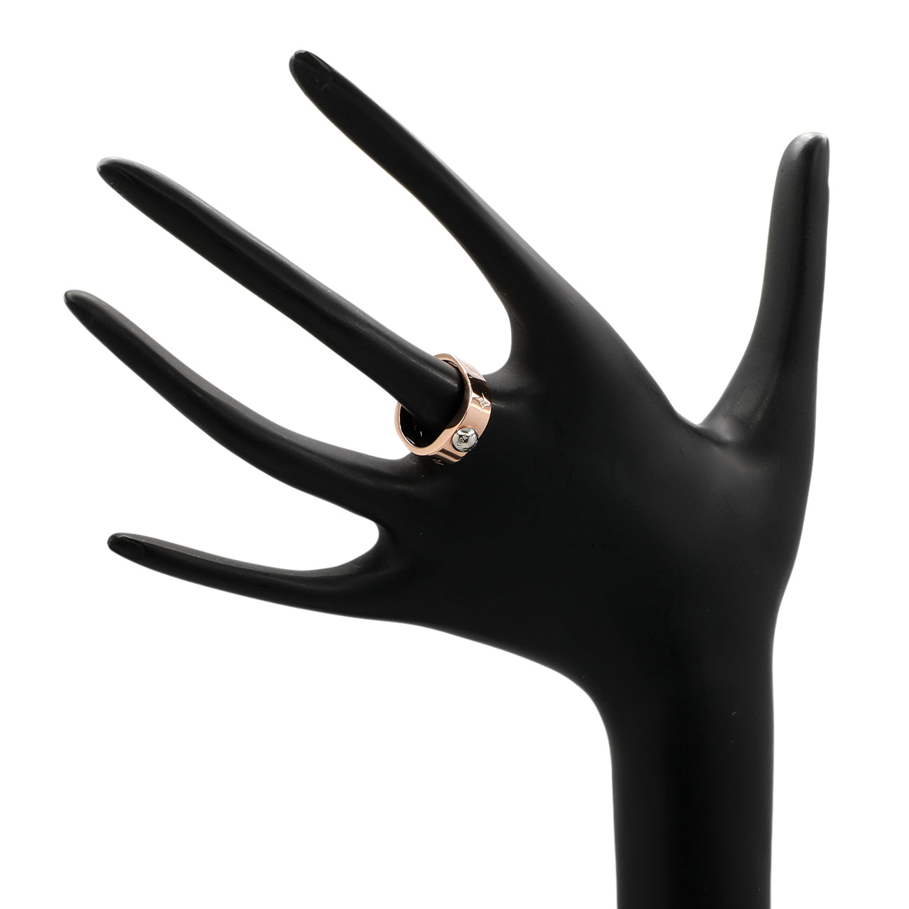 Exclusive Louis Vuitton Brass Monogram Engraved Nanogram Ring — Back View