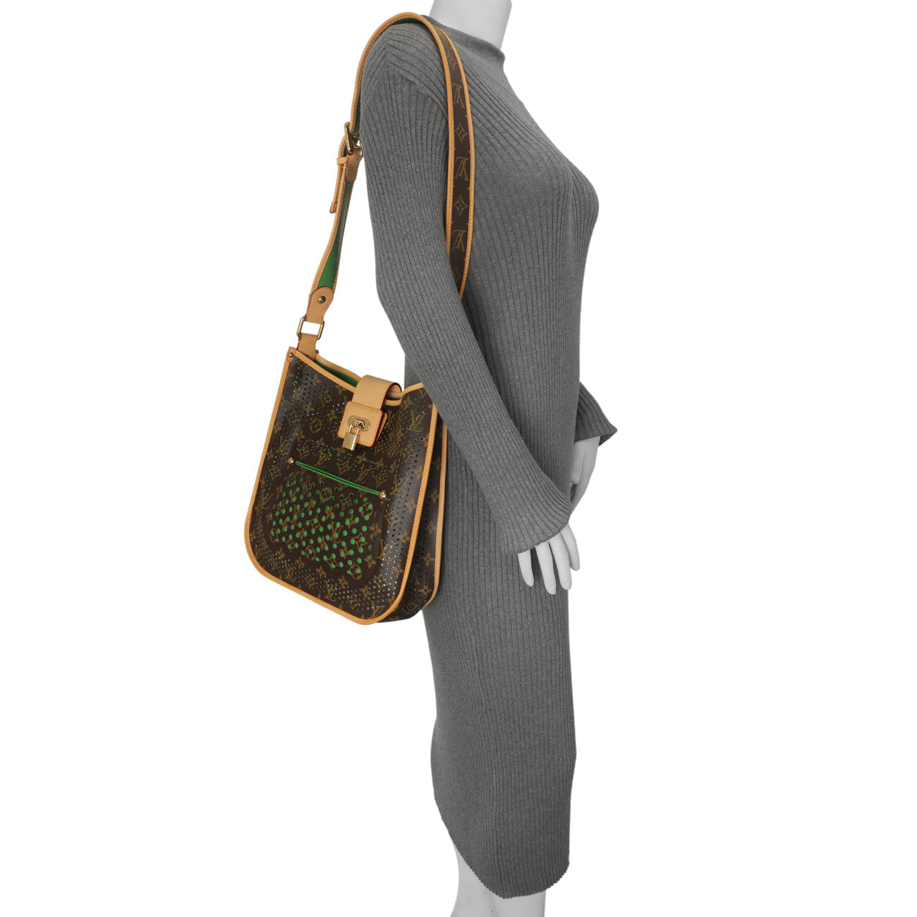 Exclusive Louis Vuitton Vert Monogram Perforated Musette — Alternate View 8
