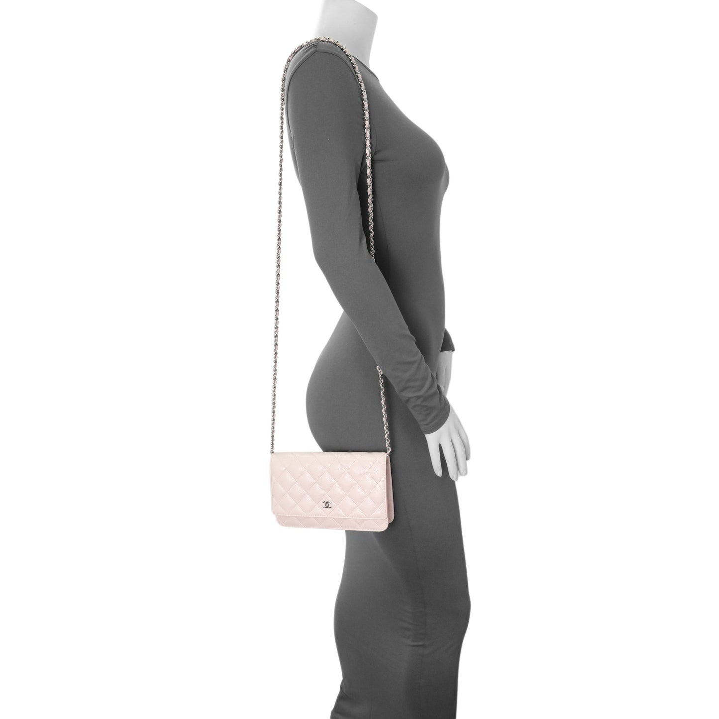 Exclusive Chanel Pink Quilted Caviar Wallet on Chain — Alternate View 8