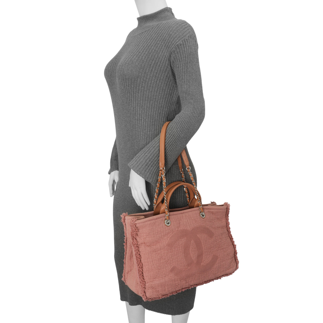 Exclusive Chanel Pink Canvas Double Face Tote — Alternate View 11