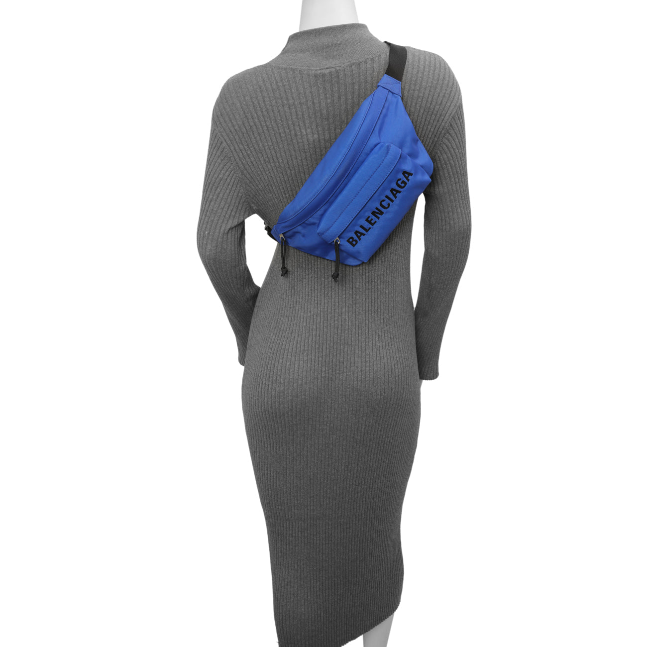 Exclusive Balenciaga Electric Blue Sport Nylon Logo Wheel Belt Bag — Alternate View 8