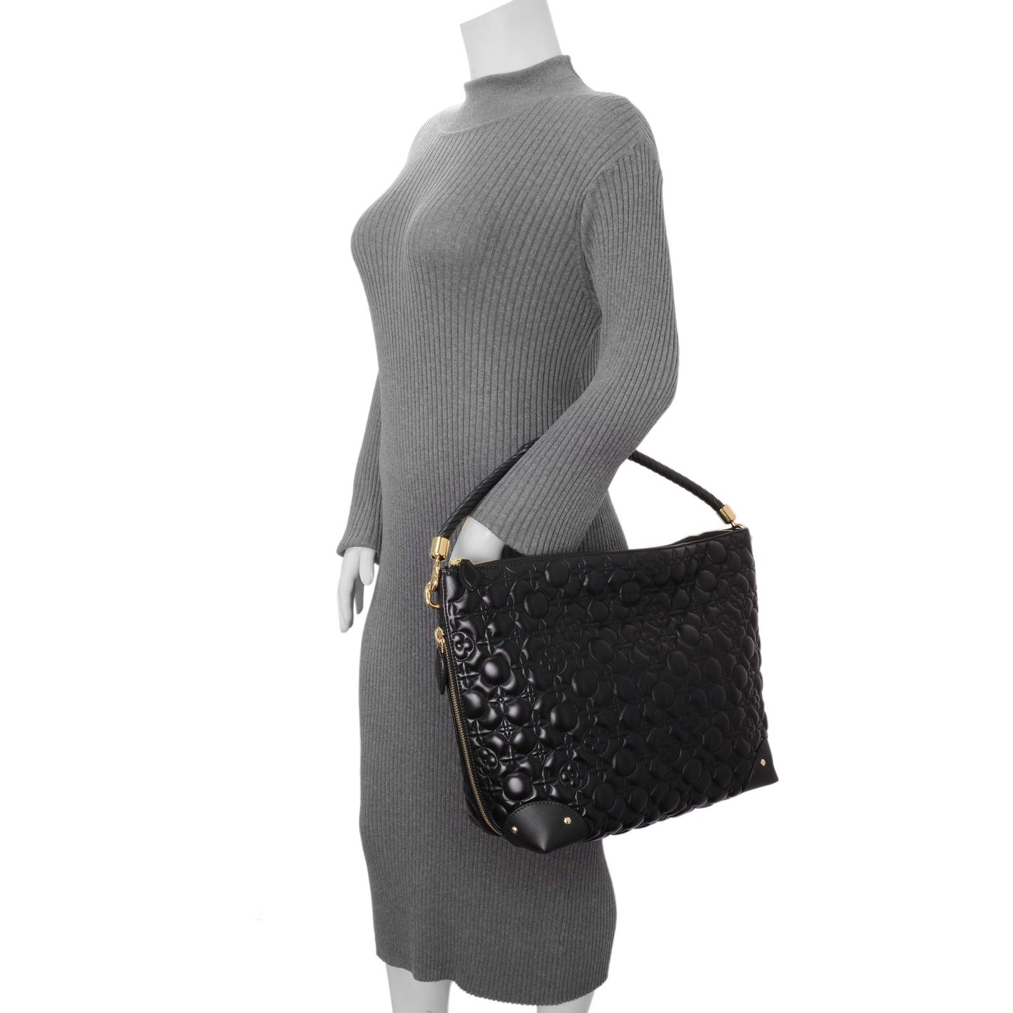 Exclusive Louis Vuitton Black Lambskin Quilted Flowers Triangle Softy — Alternate View 7