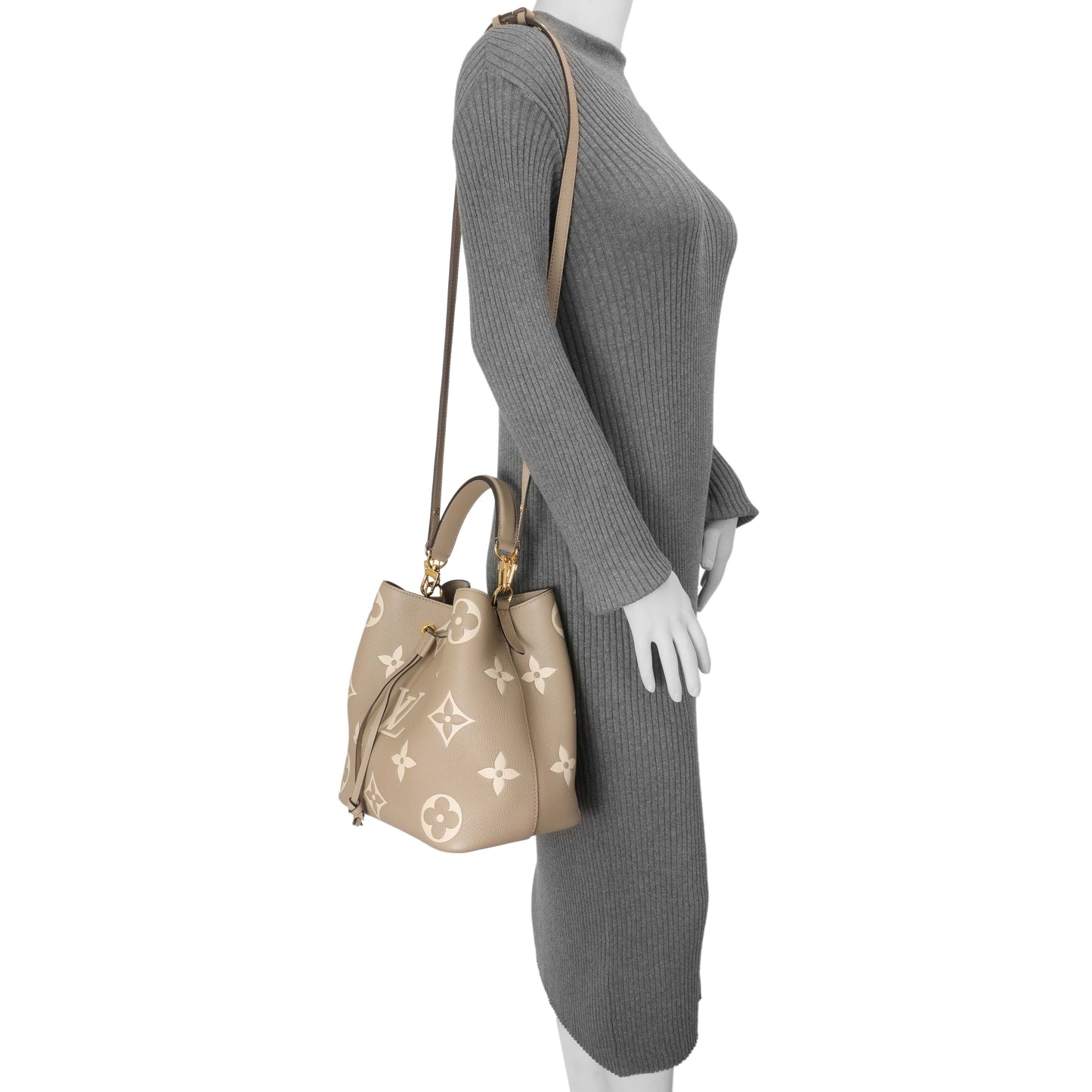 Exclusive Louis Vuitton Tourterelle Creme Empreinte Monogram Giant NeoNoe MM — Alternate View 8