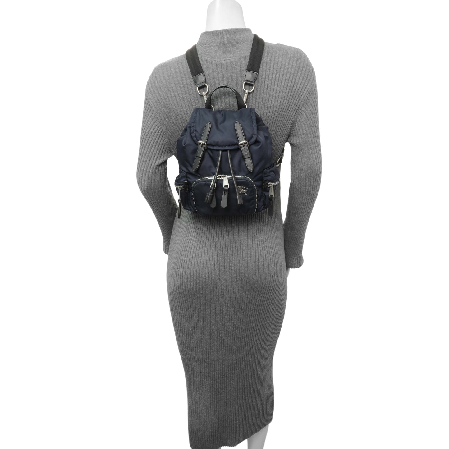 Exclusive Burberry Navy Nylon Puffer Small Rucksack Backpack — Alternate View 8