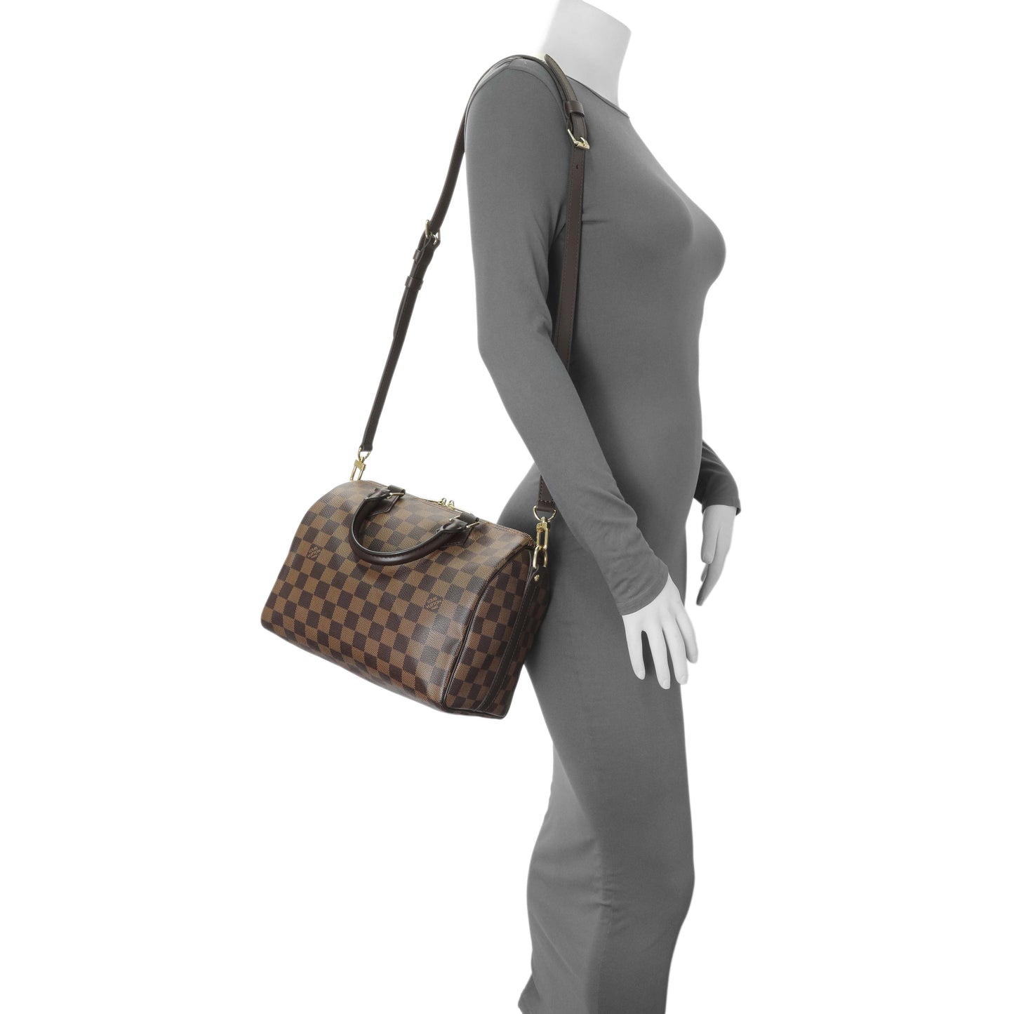 Exclusive Louis Vuitton Damier Ebene Speedy Bandouliere 25 — Alternate View 10