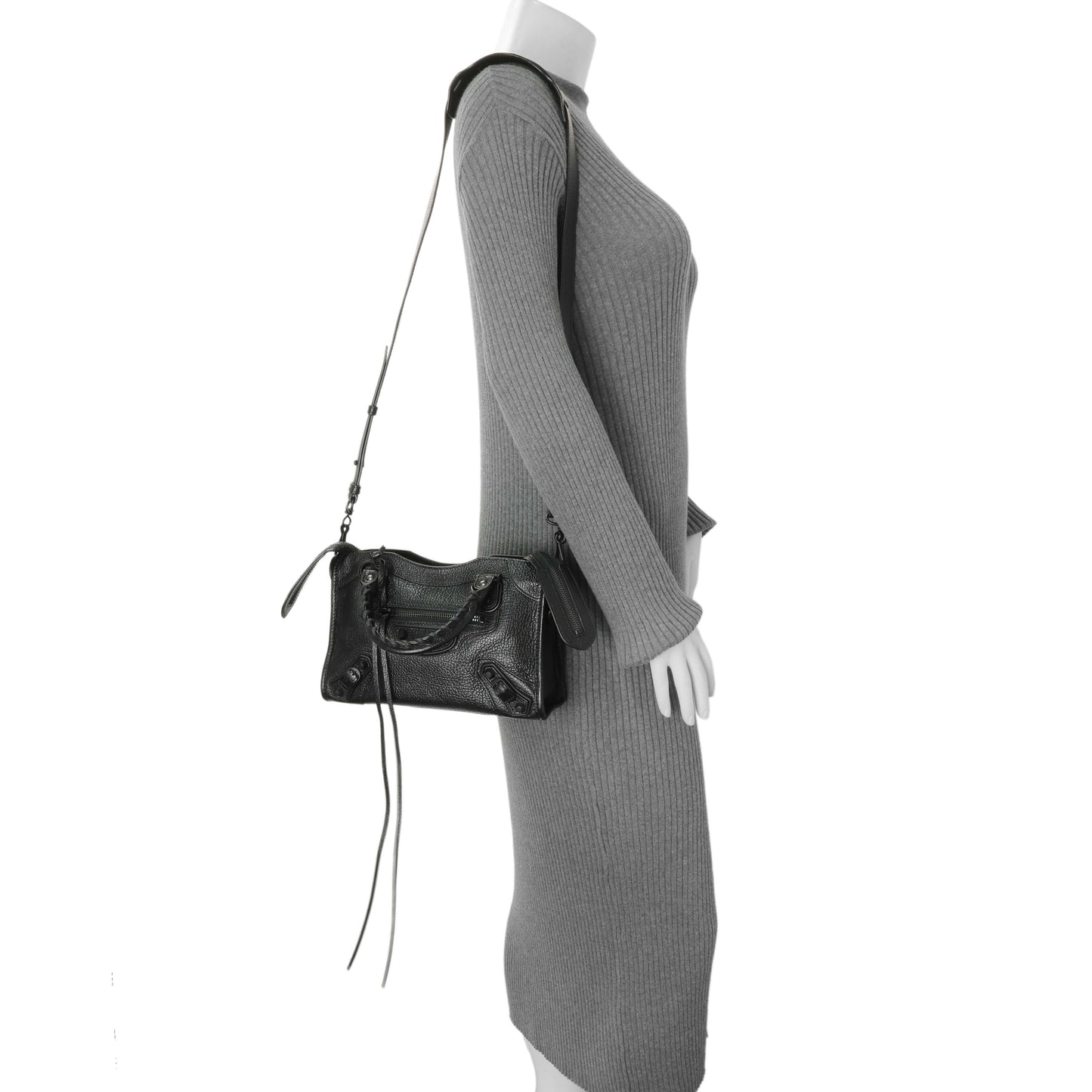 Exclusive Balenciaga Black Grained Calfskin Neo Classic Mini City — Alternate View 7