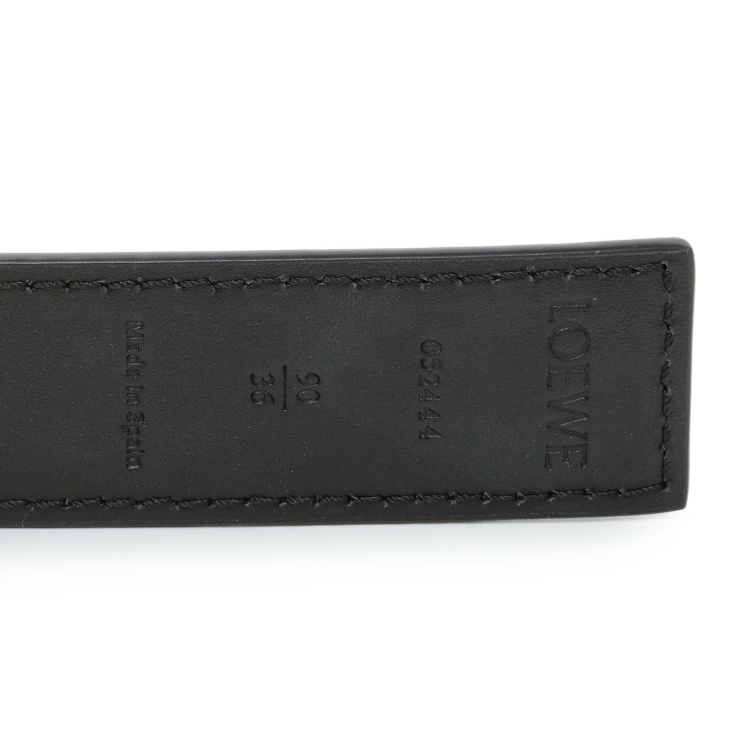 Exclusive Loewe Black Tan Calfskin Anagram Belt — Back View