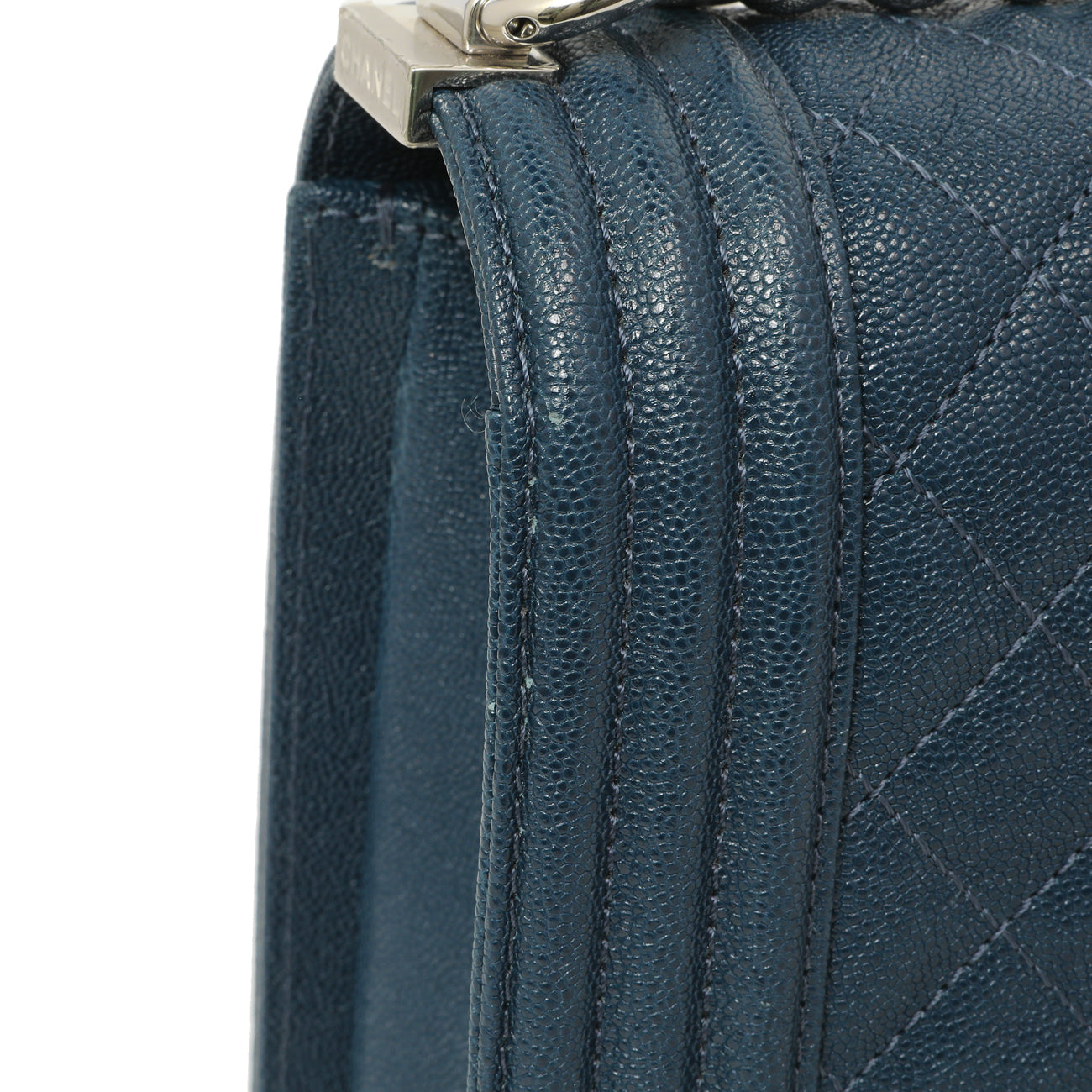 Exclusive Chanel Blue Quilted Caviar New Medium Boy Bag — Alternate View 11