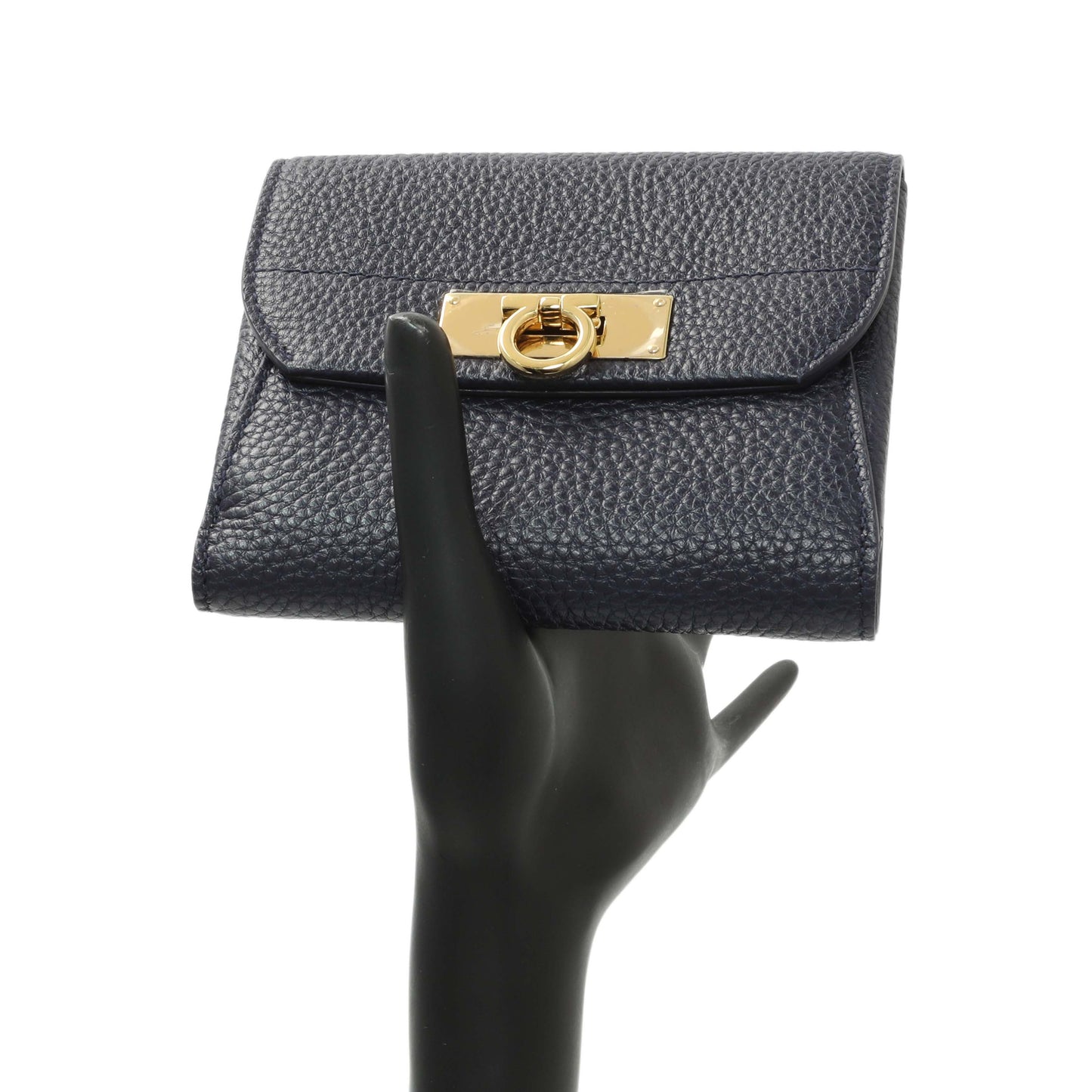 Exclusive Salvatore Ferragamo Blue Calfskin Compact Wallet — Alternate View 7