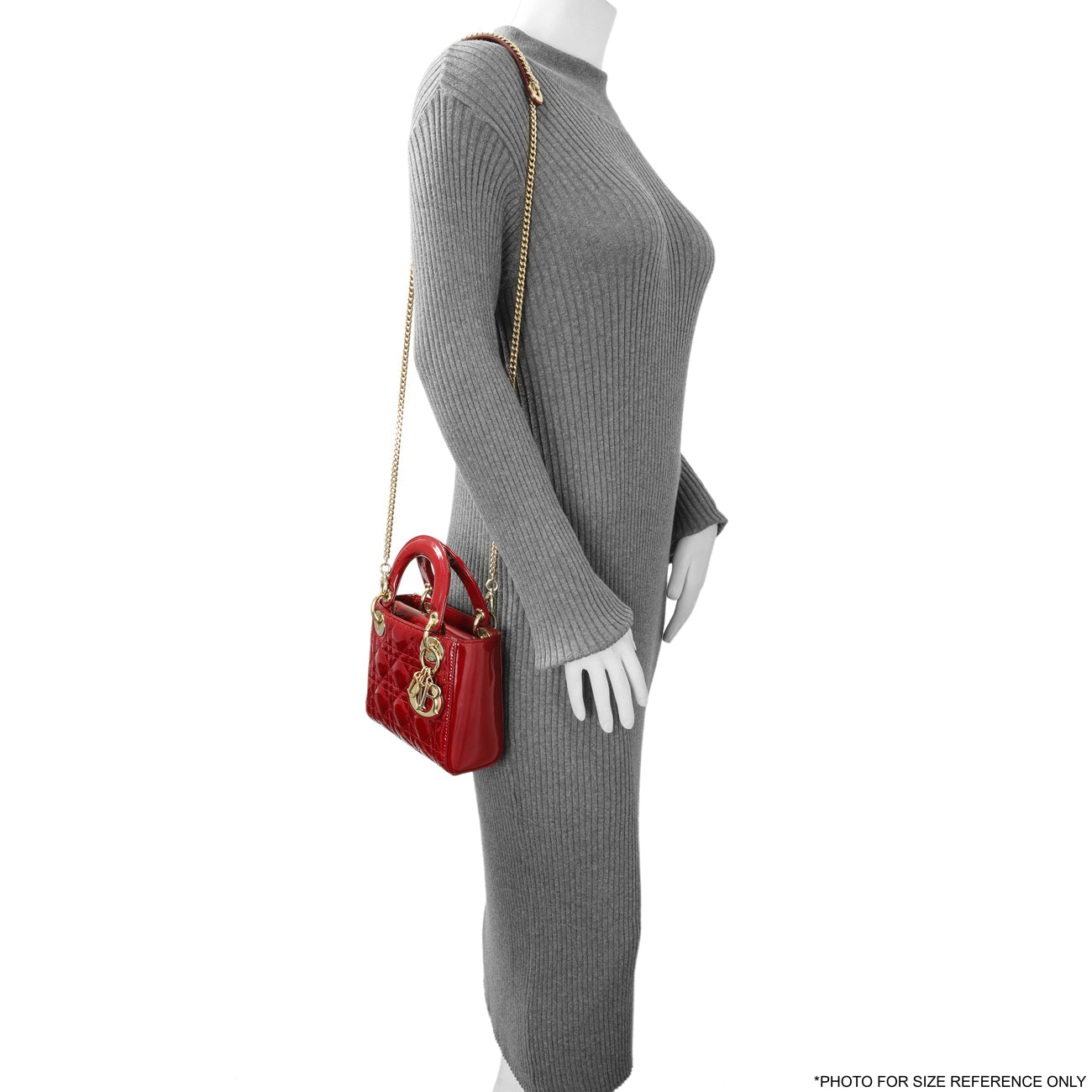 Exclusive Christian Dior Red Patent Cannage Mini Lady Dior — Alternate View 11