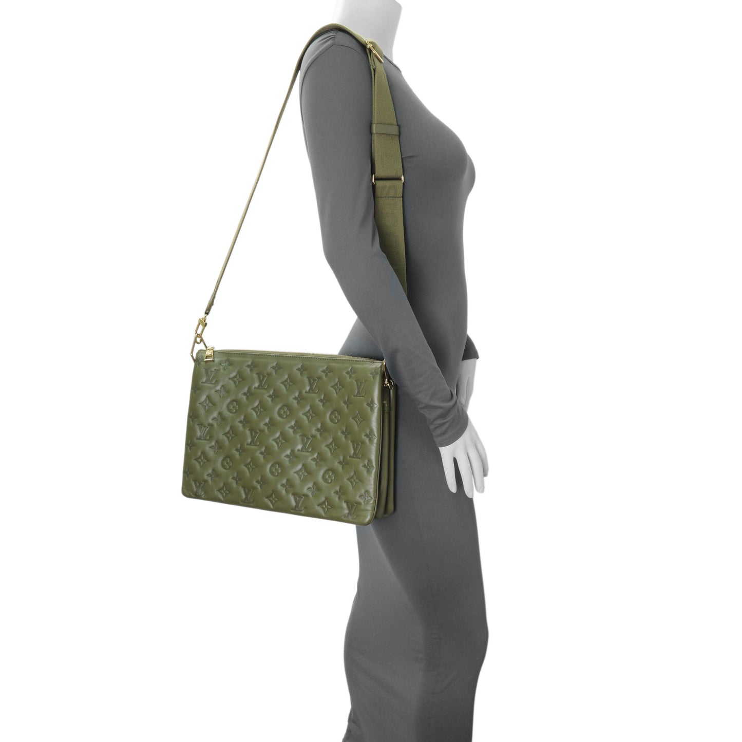 Exclusive Louis Vuitton Green Monogram Embossed Lambskin Coussin MM — Alternate View 12