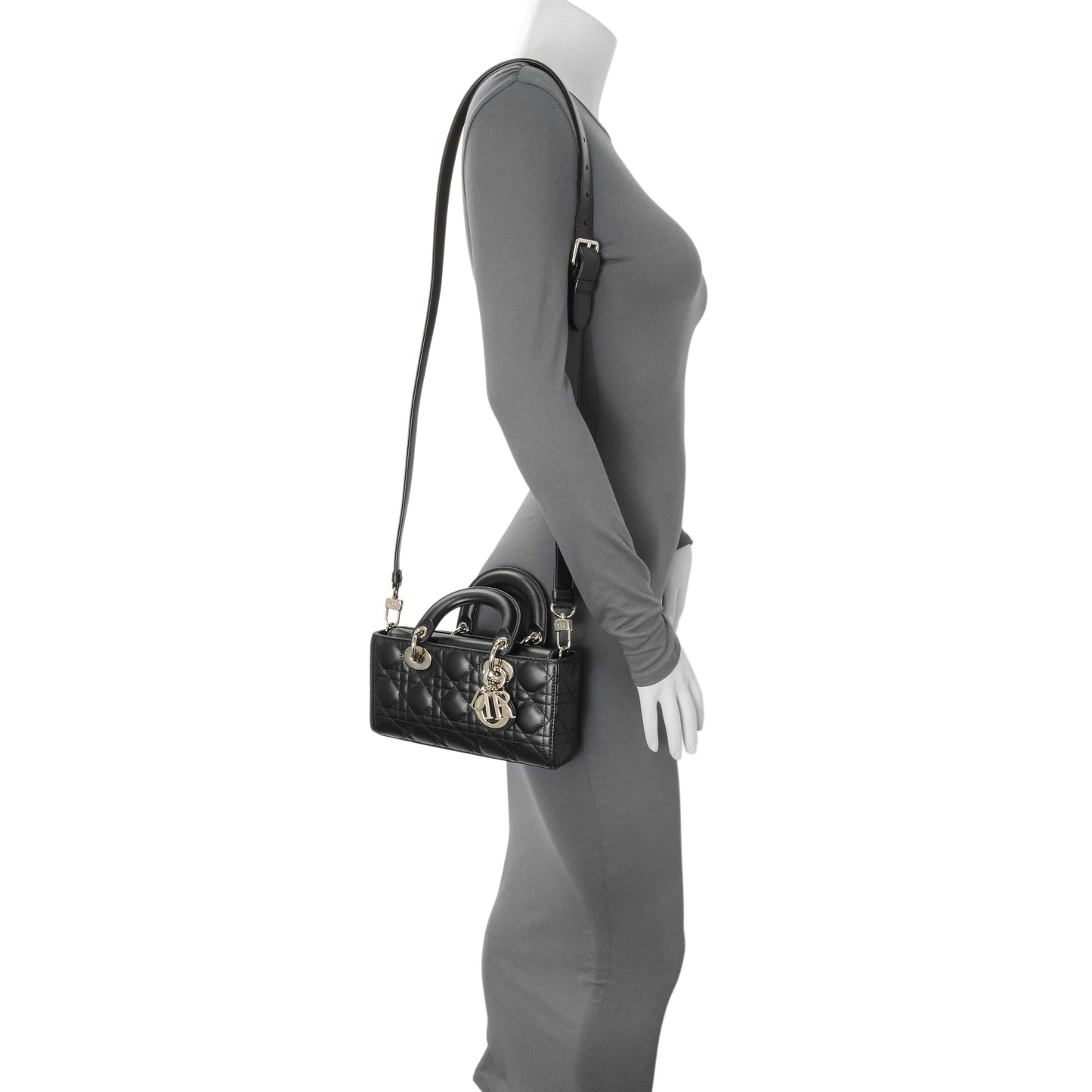Exclusive Christian Dior Black Cannage Small Lambskin Lady D-Joy — Alternate View 7