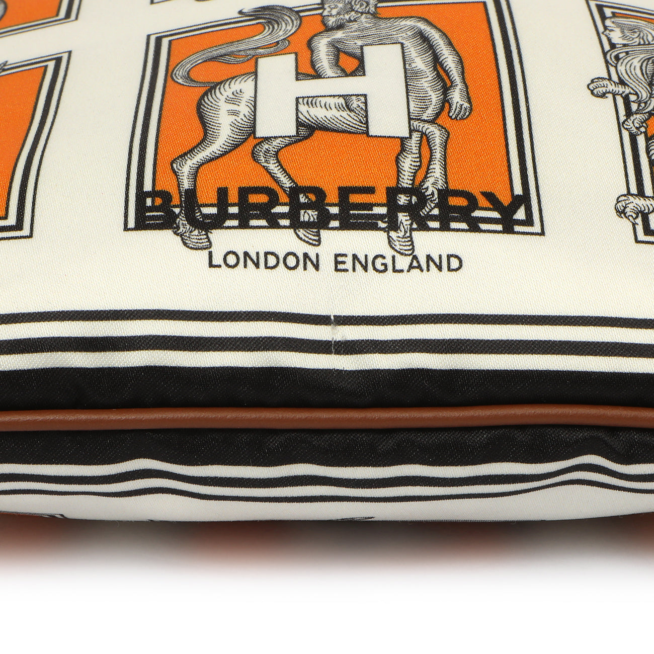 Exclusive Burberry Orange White Silk Drawstring Pouch — Alternate View 8