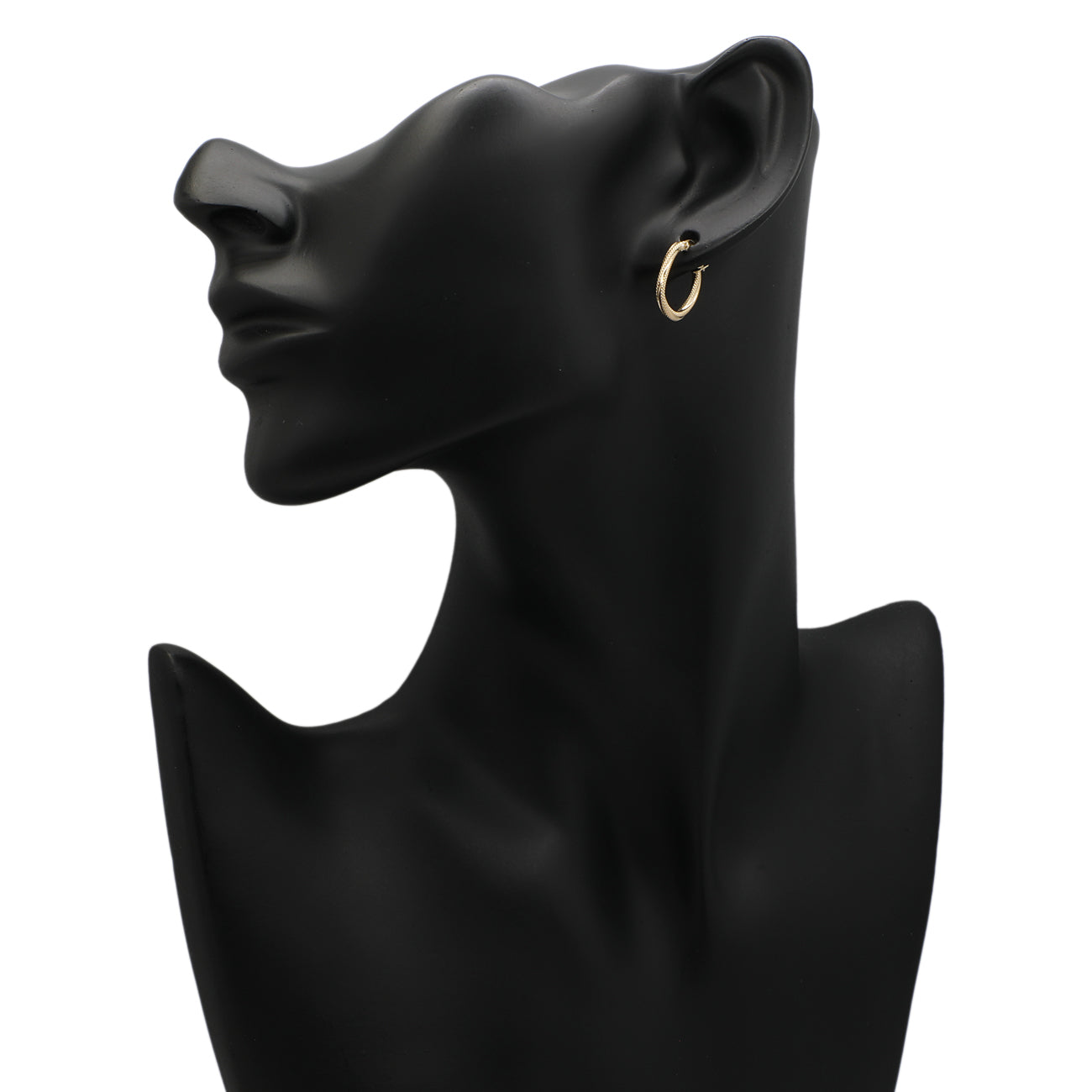 Exclusive 18K Yellow Gold Twist Hoop Earrings — Back View