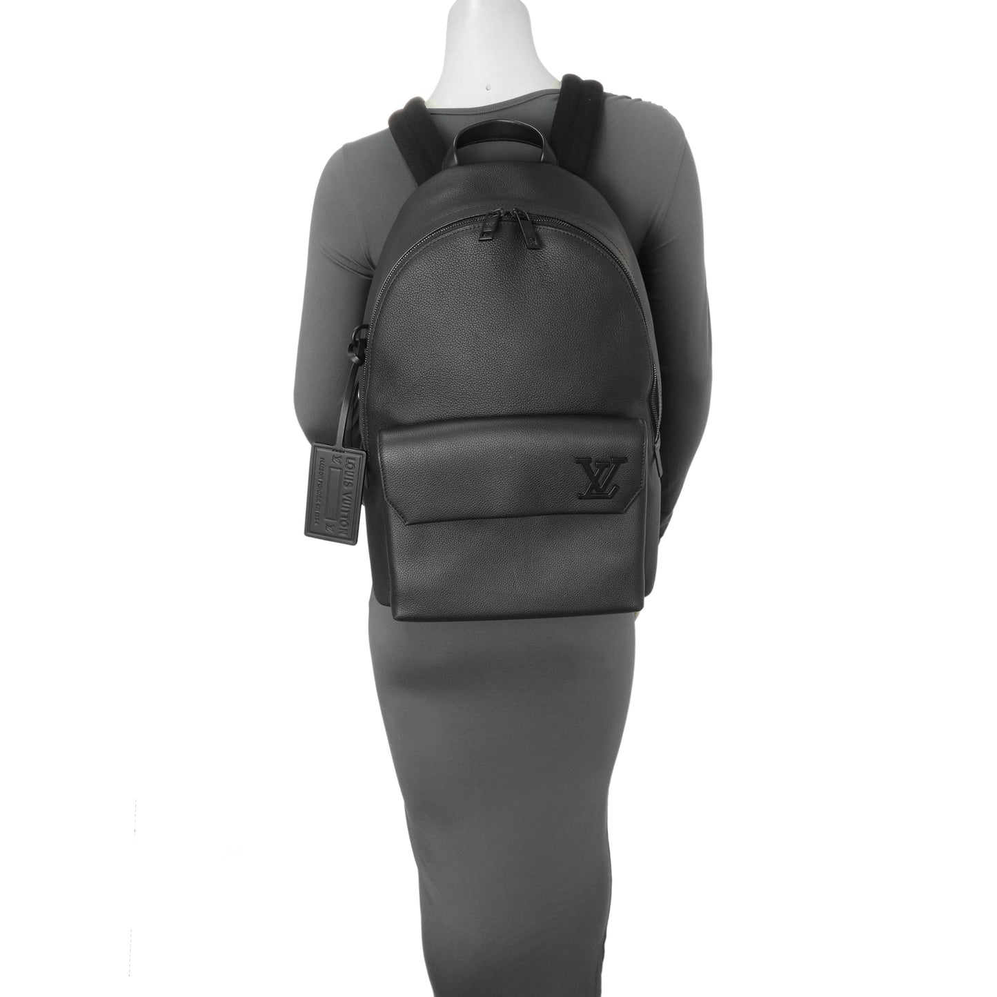 Exclusive Louis Vuitton Black Grained Calfskin Aerogram Takeoff Backpack — Alternate View 10