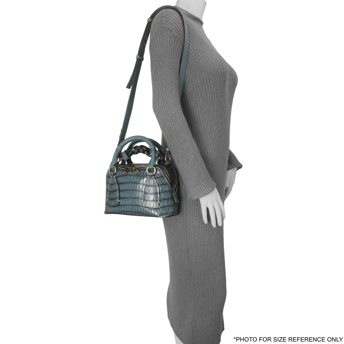 Exclusive Chloe Blue Crocodile Embossed Small Daria — Alternate View 11