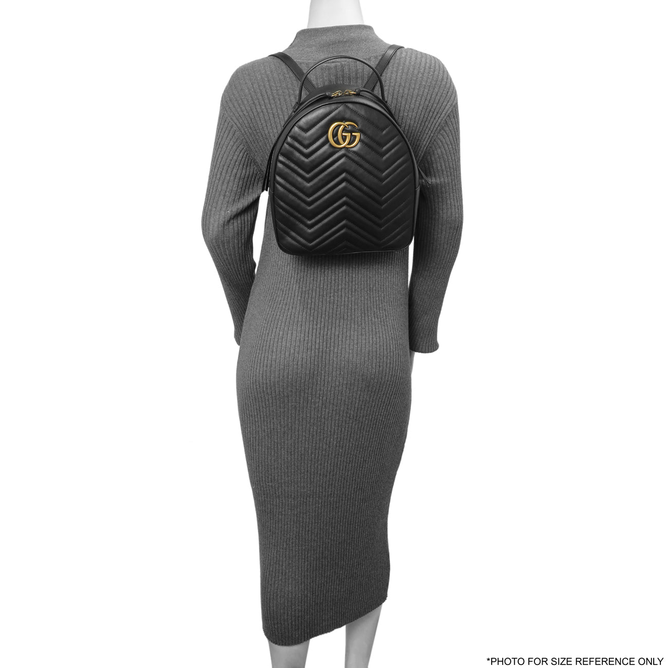 Exclusive Gucci Black Calfskin Matelasse GG Marmont Backpack — Alternate View 8