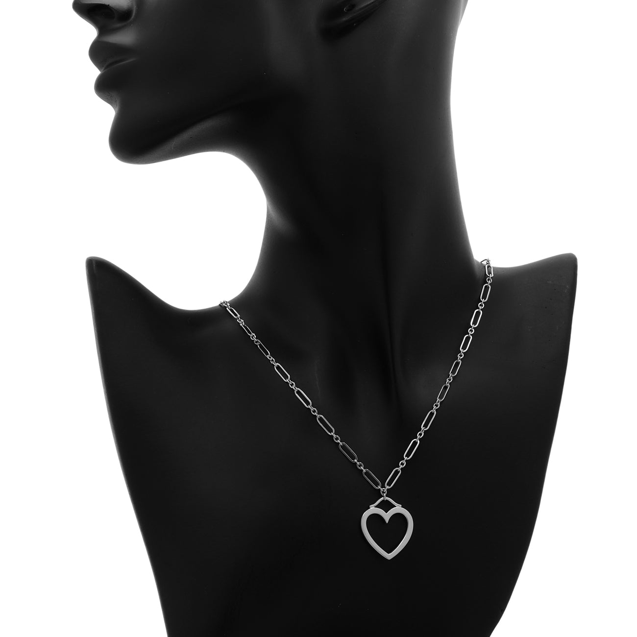 Exclusive Tiffany & Co. 18K White Gold Sentimental Heart Pendant Necklace — Top View
