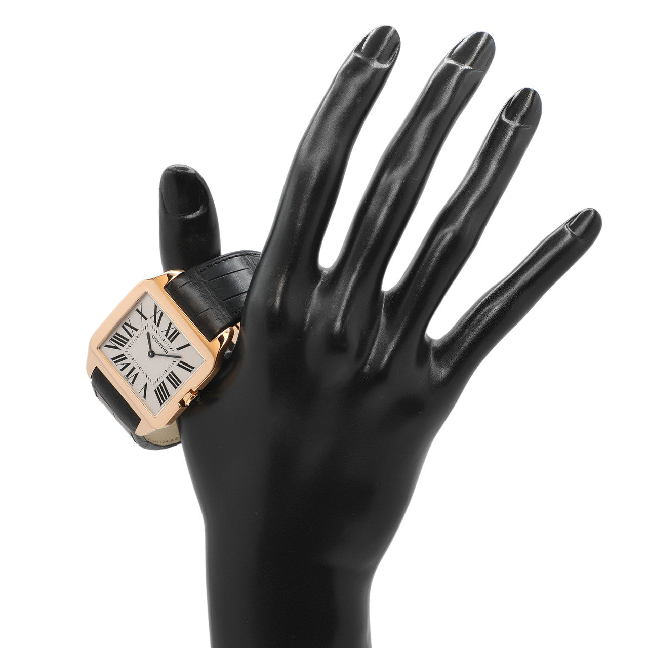 Exclusive Cartier 18K Rose Gold Santos Dumont W2006951 — Detail View