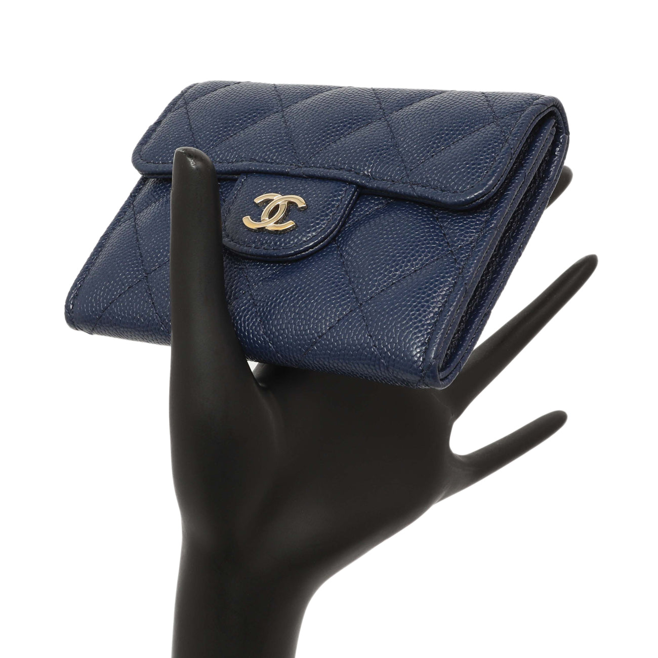 Exclusive Chanel Blue Quilted Caviar Flap Card Holder Wallet — Alternate View 7
