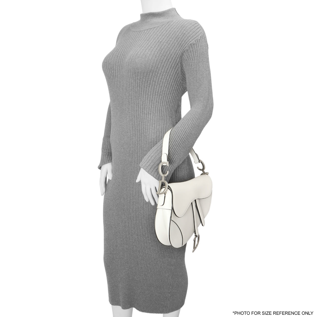 Exclusive Christian Dior White Calfskin Saddle Bag — Alternate View 8