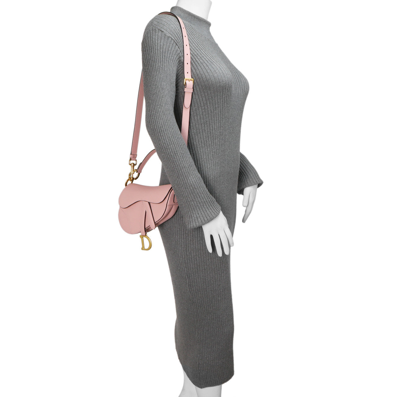 Exclusive Christian Dior Antique Rose Grained Calfskin Mini Saddle Bag — Alternate View 8