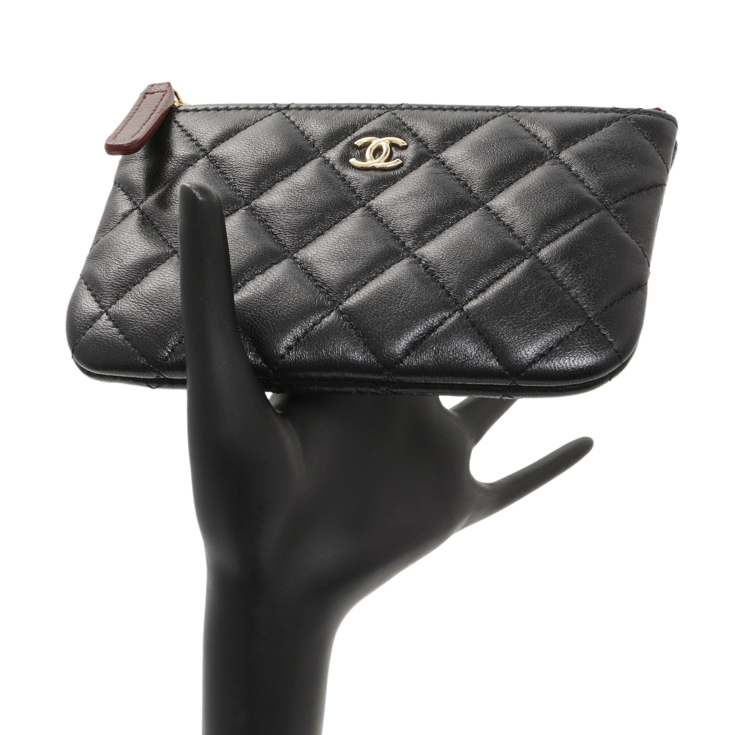 Exclusive Chanel Black Lambskin Quilted Small Cosmetic Case — Alternate View 9