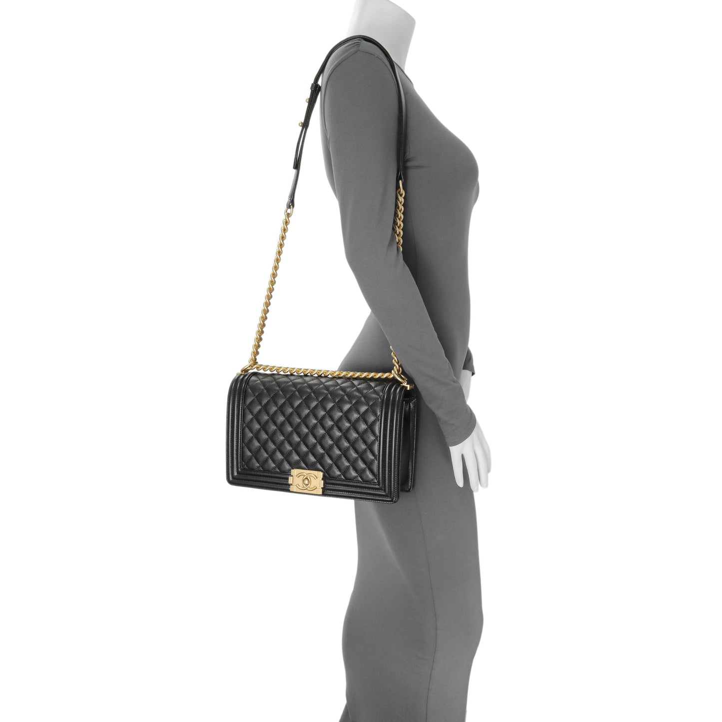 Exclusive Chanel Black Caviar New Medium Boy Flap — Alternate View 8