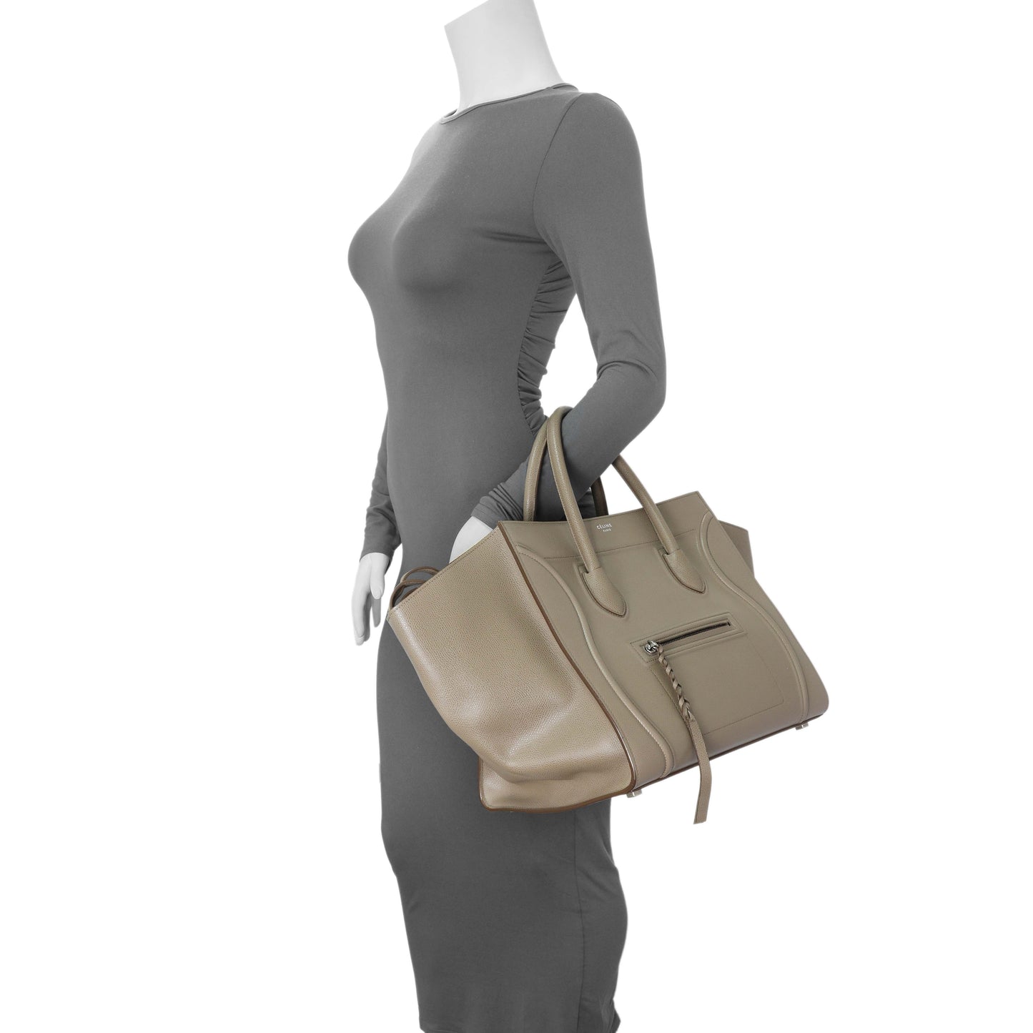 Exclusive Celine Beige Medium Phantom Luggage — Alternate View 13