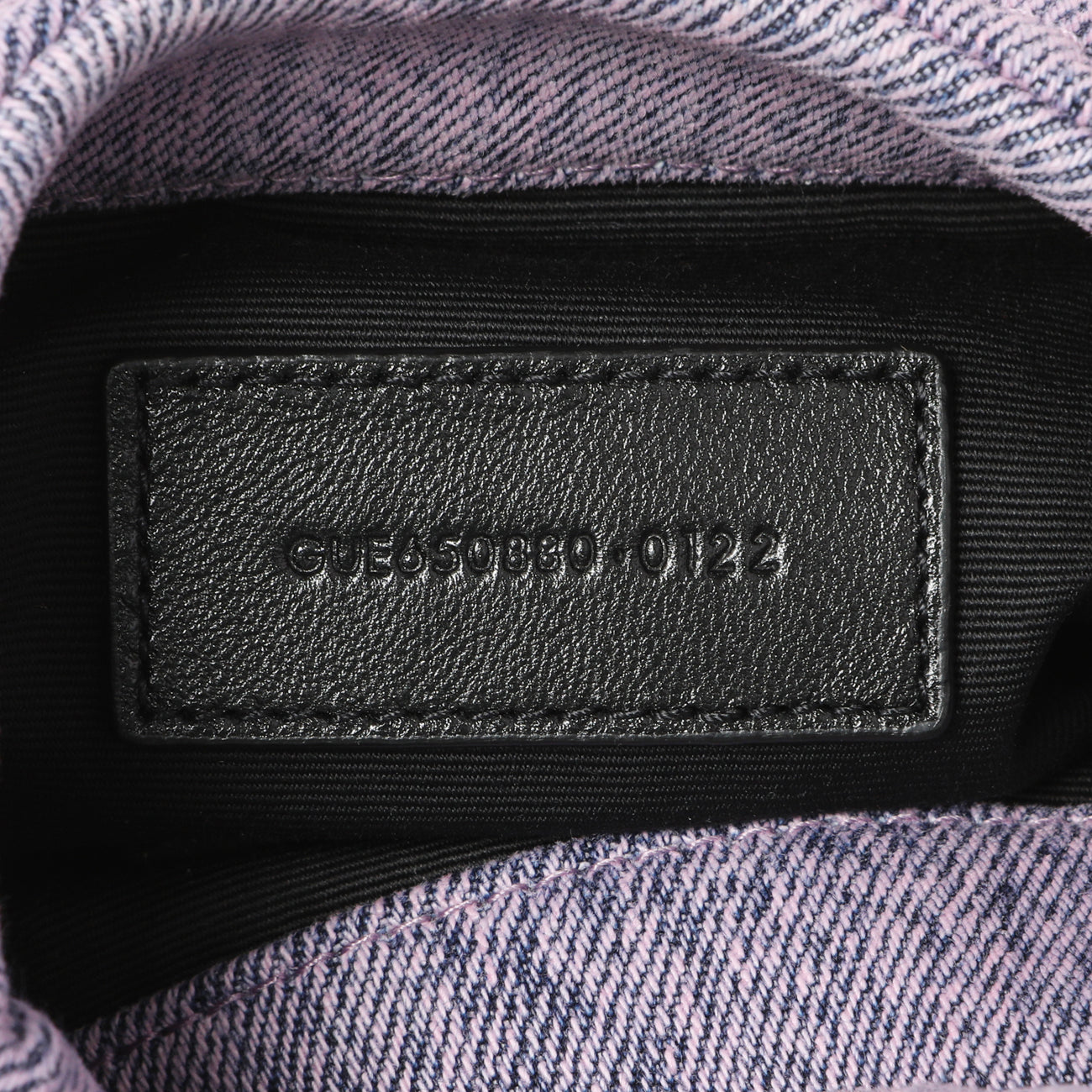Exclusive Saint Laurent Bleached Lilac Quilted Denim Loulou Puffer Monogram Clutch — Lifestyle View