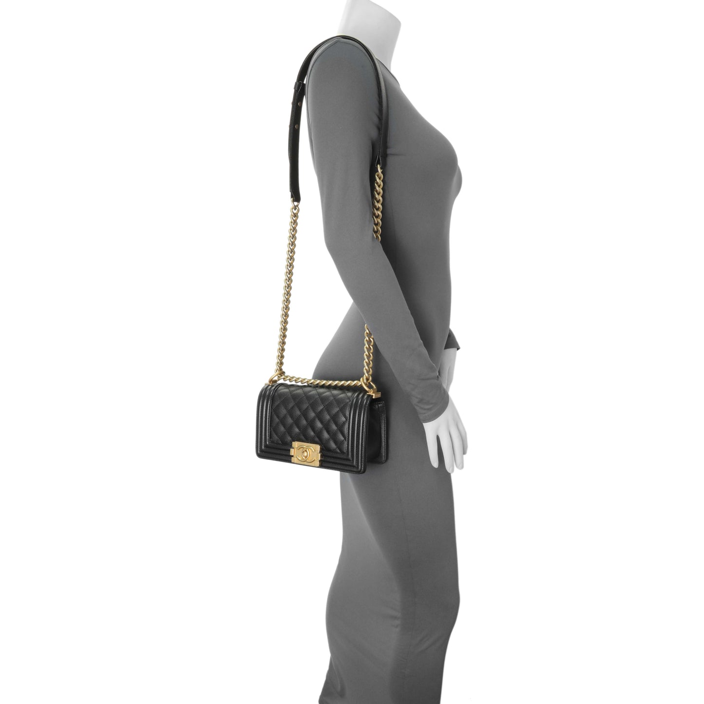 Exclusive Chanel Black Caviar Quilted Small Boy Flap — Alternate View 12