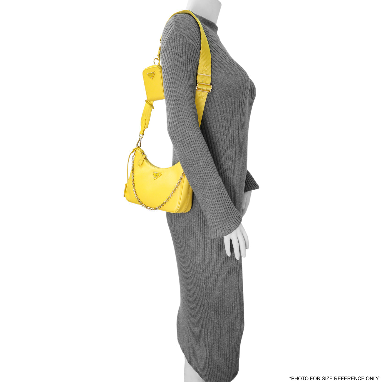 Exclusive Prada Yellow Saffiano Re-Edition 2005 Shoulder Bag — Alternate View 11