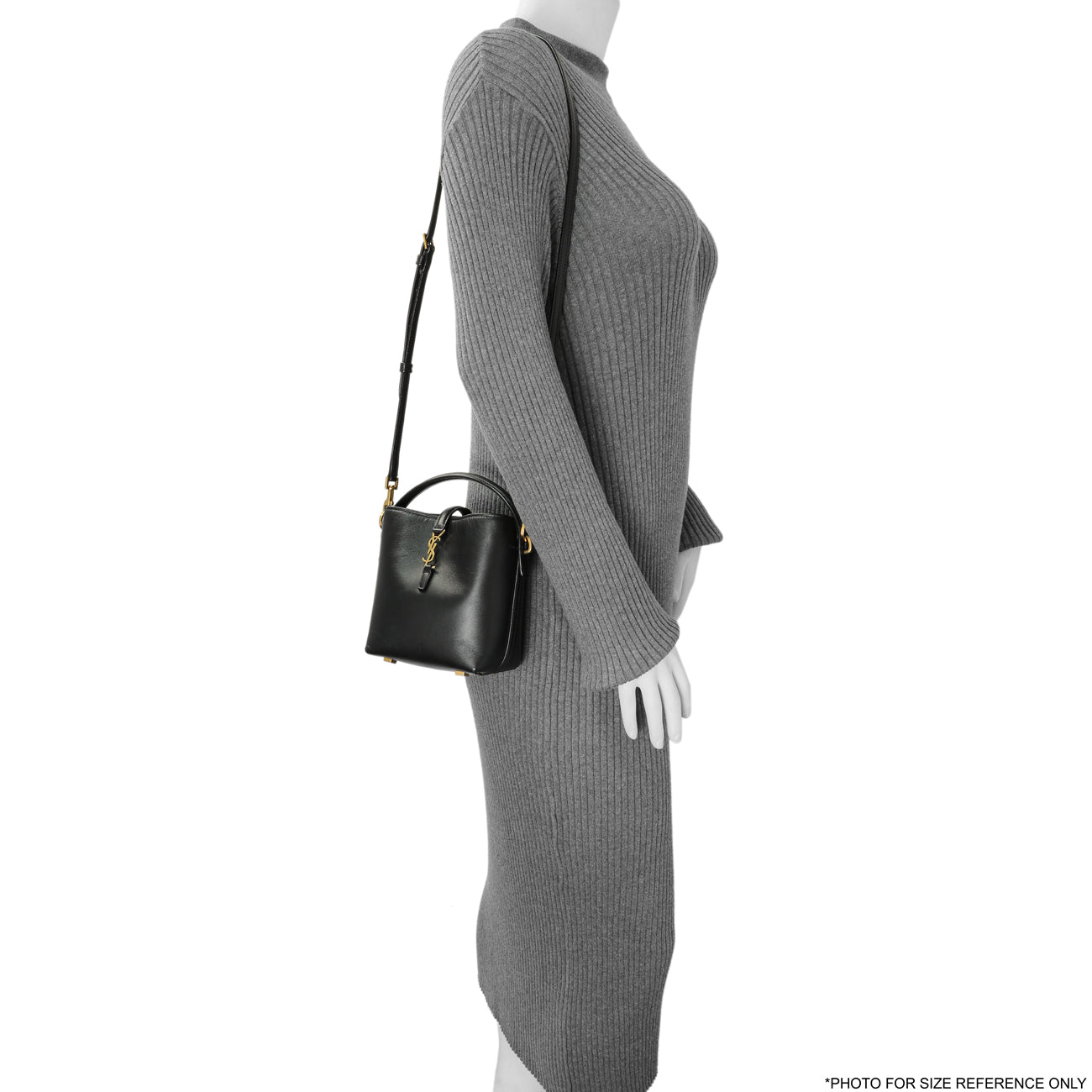 Exclusive Saint Laurent Black Calfskin Le 37 Mini Bucket Bag — Alternate View 14