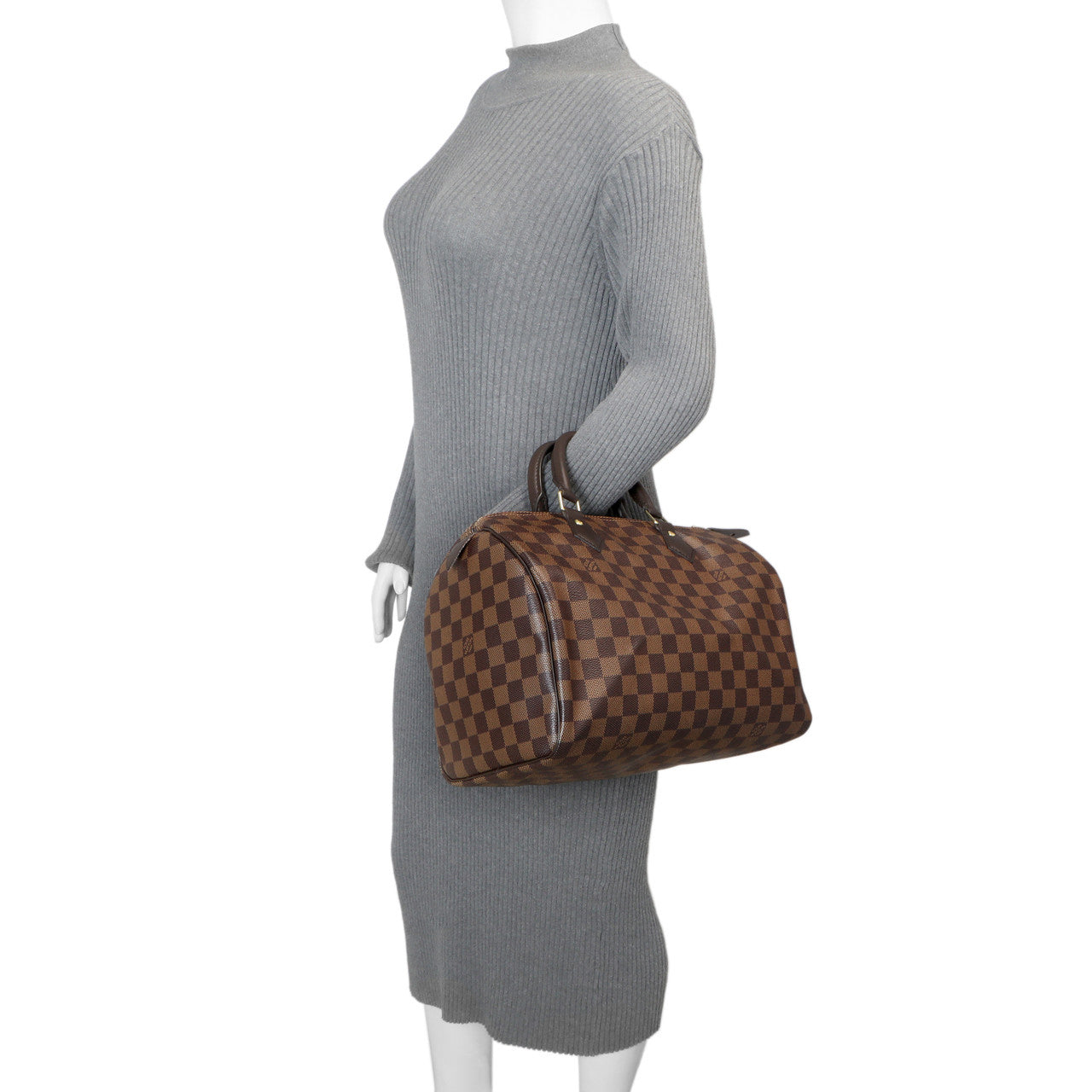 Exclusive Louis Vuitton Damier Ebene Speedy 30 — Lifestyle View