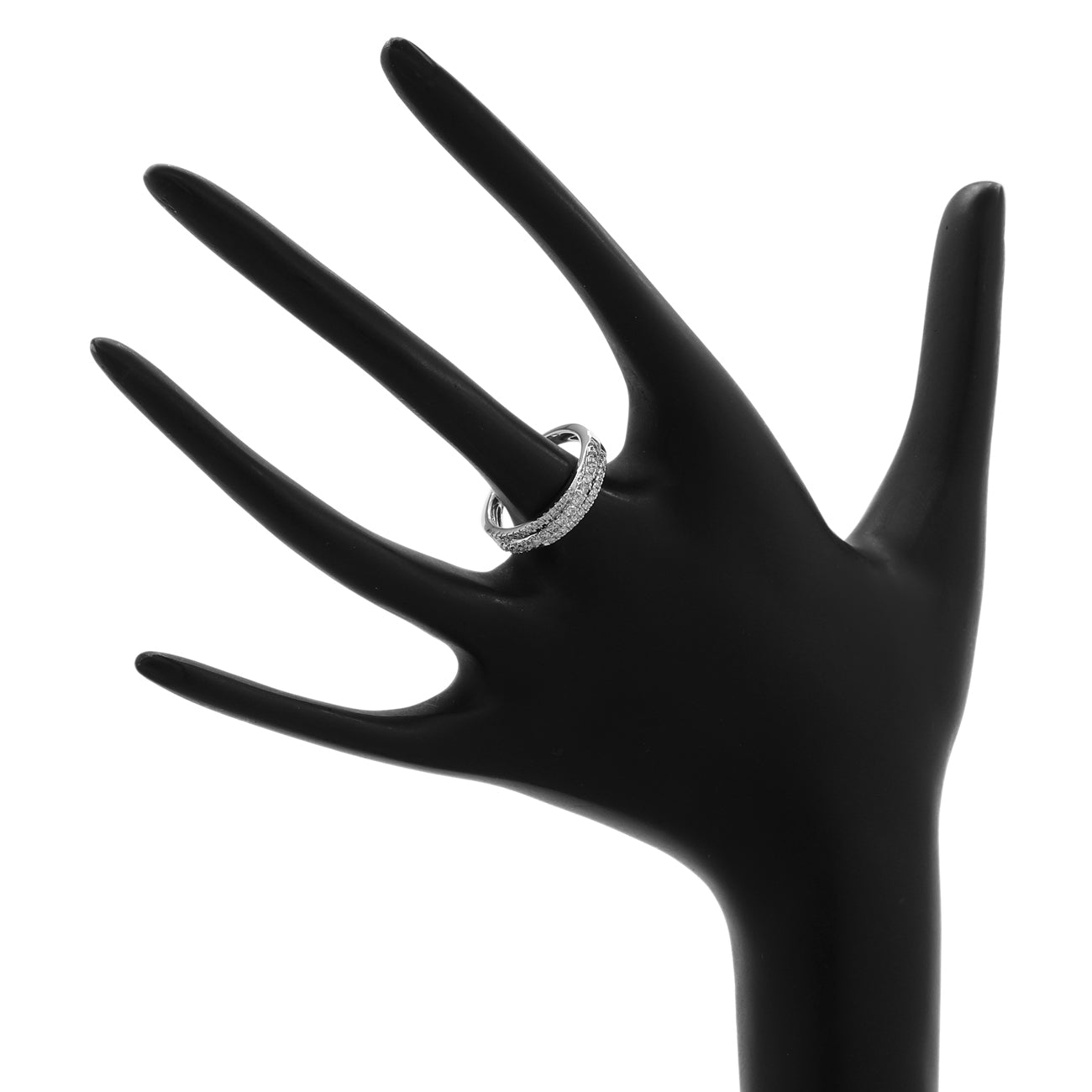 Exclusive 14K White Gold 0.50 Carat Diamond Band Ring — 6.0 — Back View