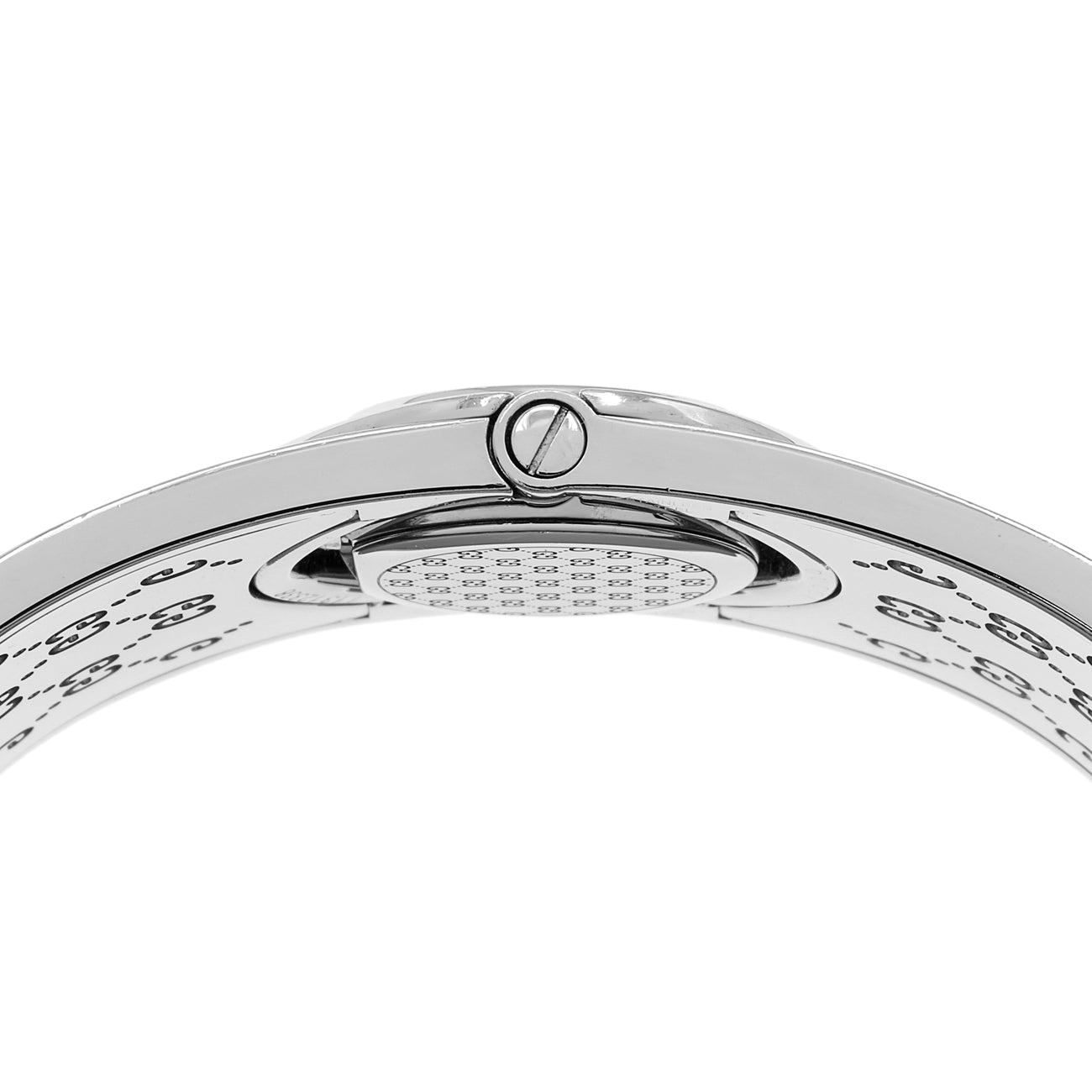 Exclusive Gucci Stainless Steel Diamond Twirl 112 Quartz Watch — Back View