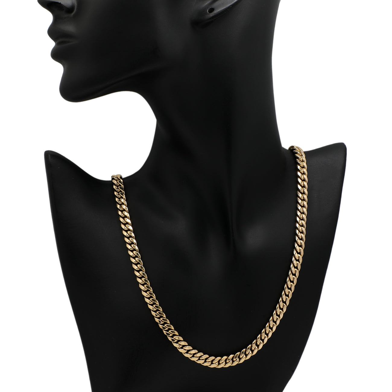 Exclusive 10K Yellow Gold Italian Curb Chain — Back View