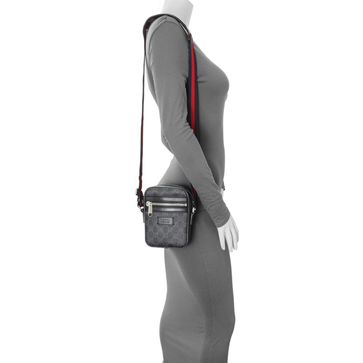 Exclusive Gucci Black GG Supreme Monogram Mini Messenger — Alternate View 7